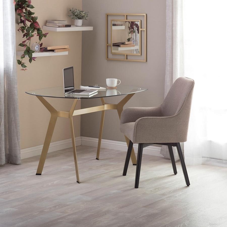 Bureau/table à manger moderne en verre Archtech de 48 po