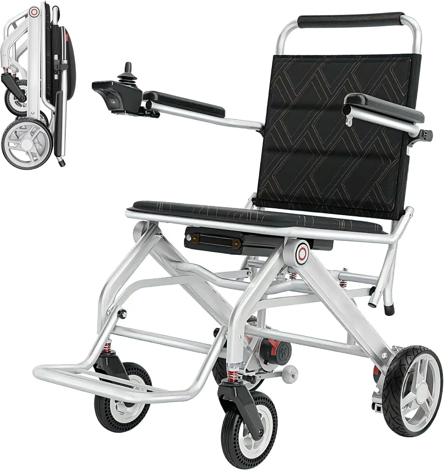 Fauteuil roulant électrique ultraléger ByteTecpeak D01 (2025), 14,1 kg, pliable, conforme aux normes des avions, batterie lithium 12 A amovible, capacité de charge de 150 kg, idéal pour une utilisation en intérieur