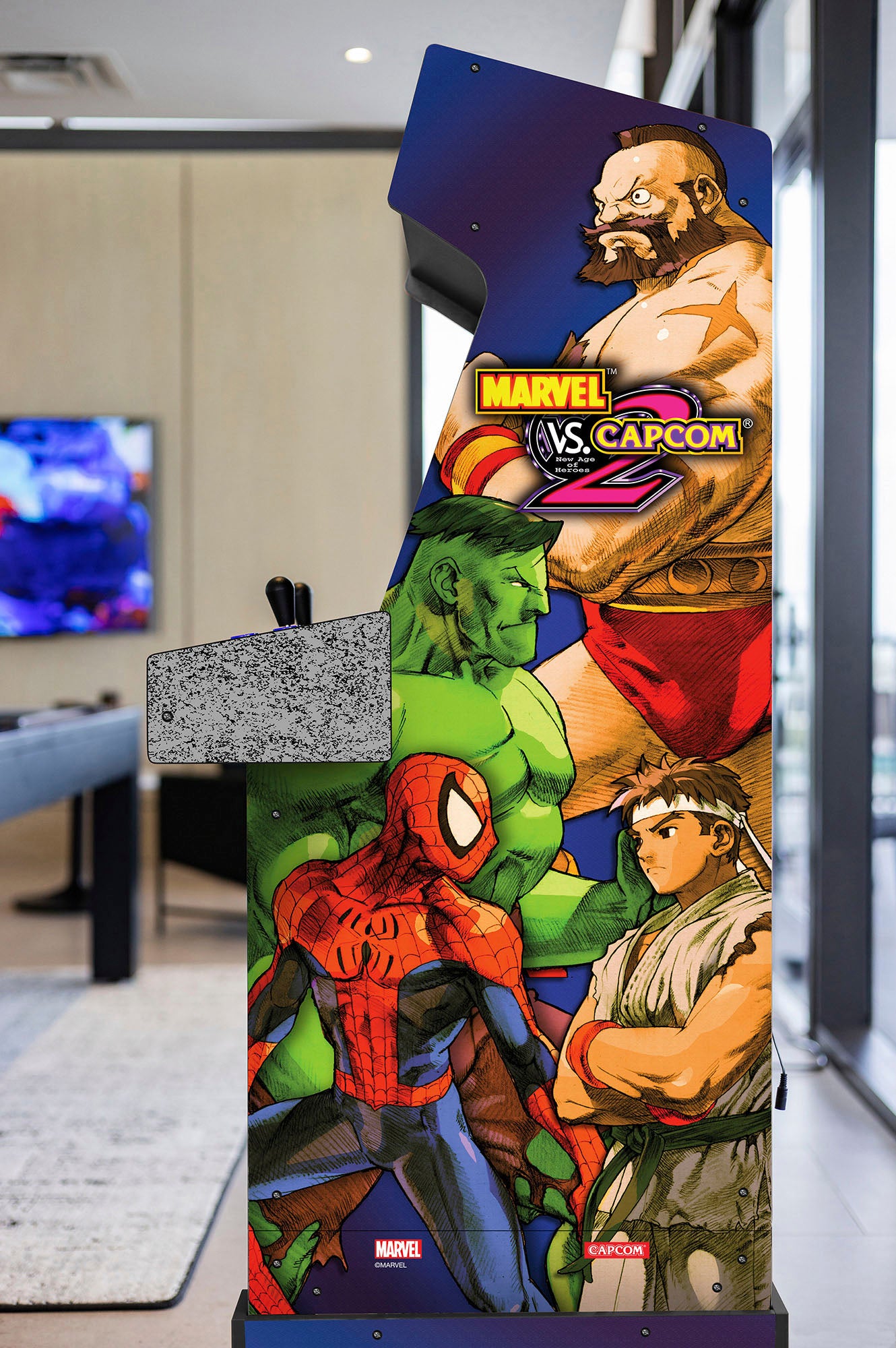 Arcade1Up – Borne d'arcade Marvel Vs Capcom 2 avec chapiteau lumineux