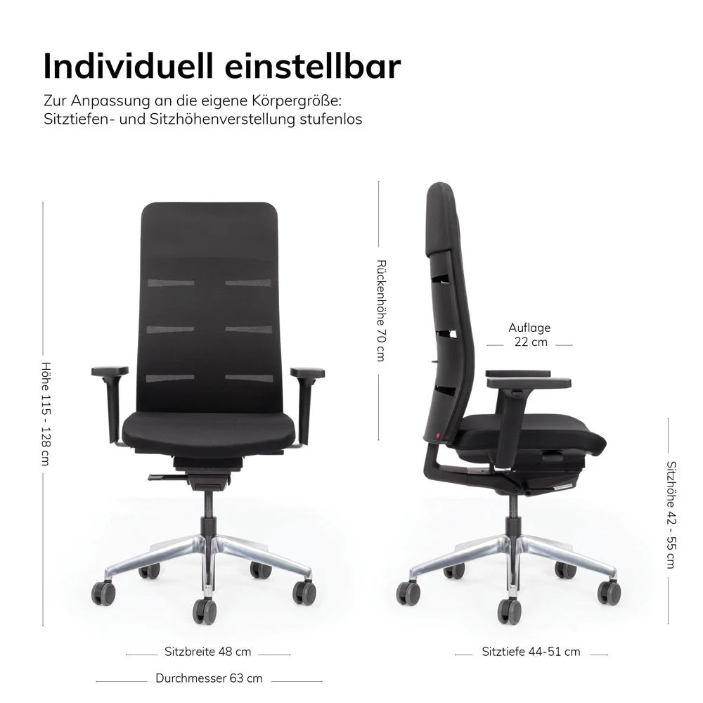 Agilis Matrix MT13 Ergonomischer Bürostuhl mit Netzrückenlehne (Modelljahr 2025) | Schwarz
