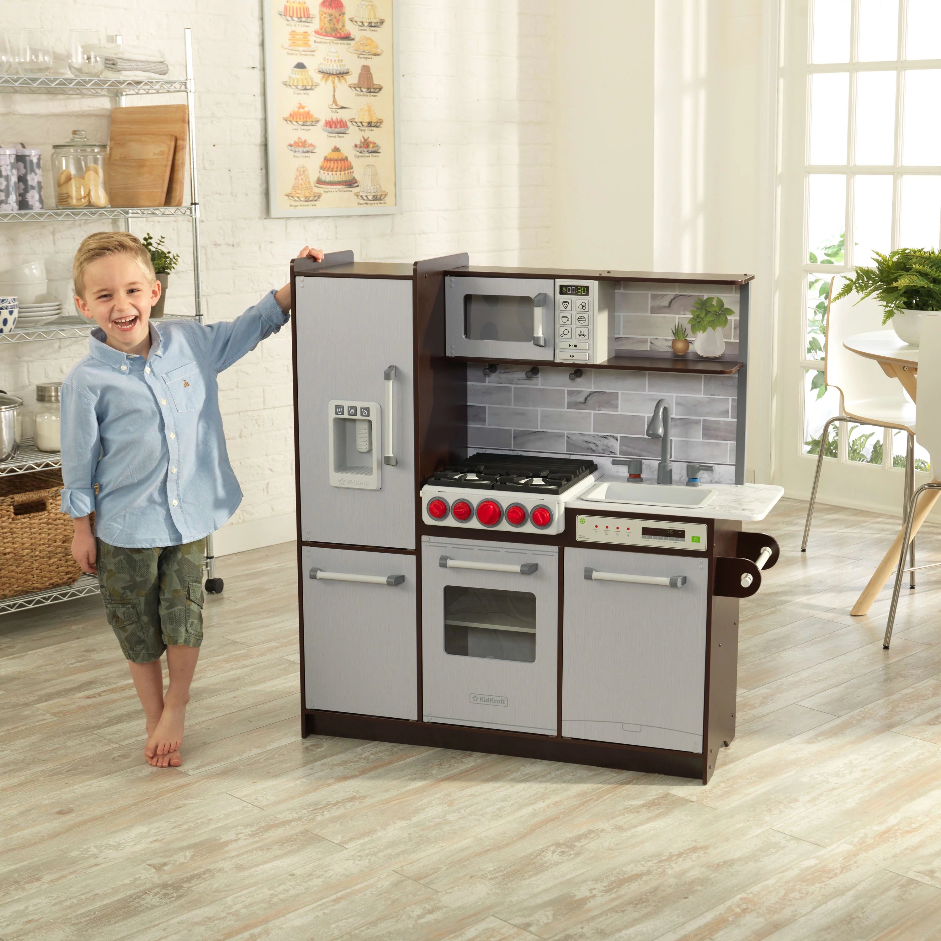 KidKraft Uptown Elite Espresso Spielküche mit Licht und Sound