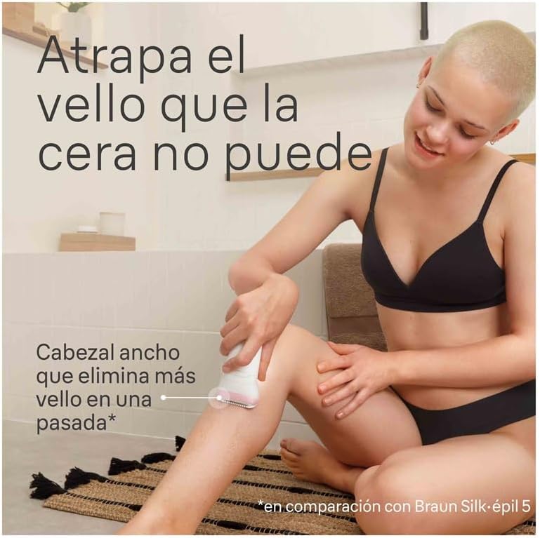 Braun Silk-épil 7, elektrischer Epilierer für einfache Haarentfernung, glatte und langanhaltend glatte Haut, Modell 7-210, Weiß/Flamingo