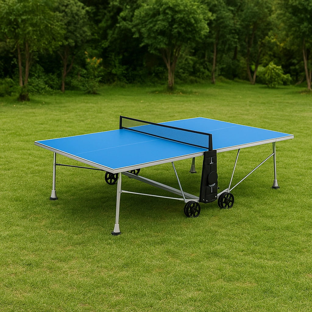 Table de ping-pong bleue en aluminium pour intérieur et extérieur, 274 x 152,5 x 76 cm