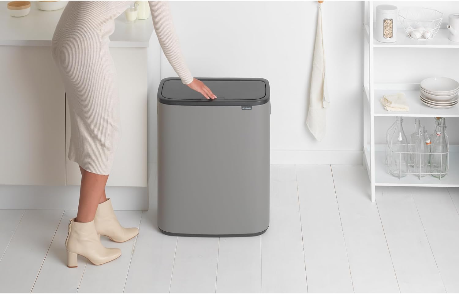 Brabantia Abfalleimer, Stahl matt, Anti-Fingerprint, 2 x 30 l