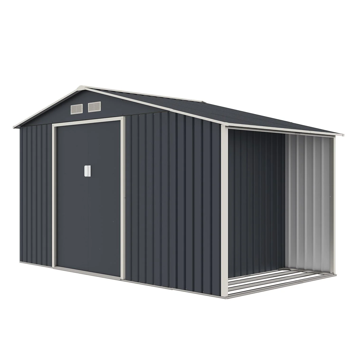 Abri de jardin métallique 2025 avec rangement pour bûches