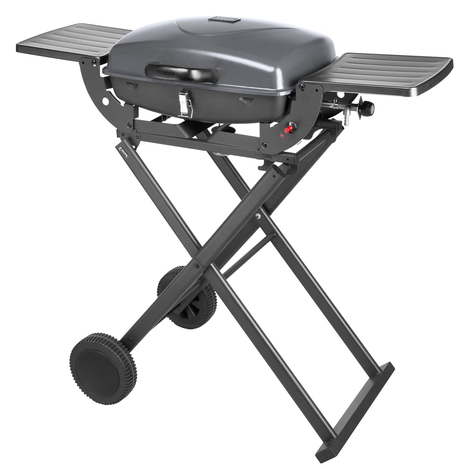Tragbarer, faltbarer Gasgrill, 3,6 kW, mit Rädern, Füßen und Ablagefläche