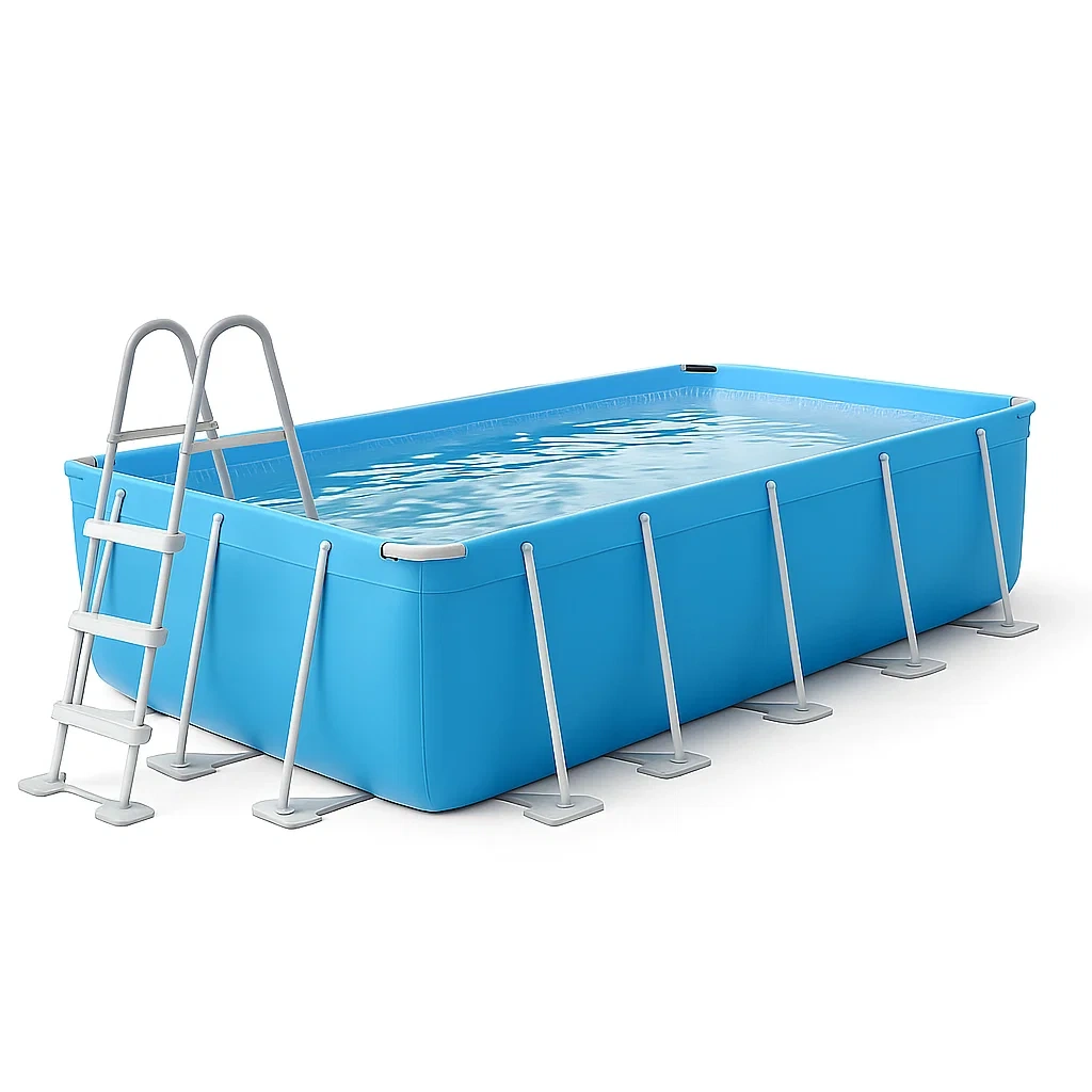 Piscine tubulaire rectangulaire amovible en acier bleu/gris 532 x 265 x 119 cm avec filtre et échelle MqyDNkq198AF