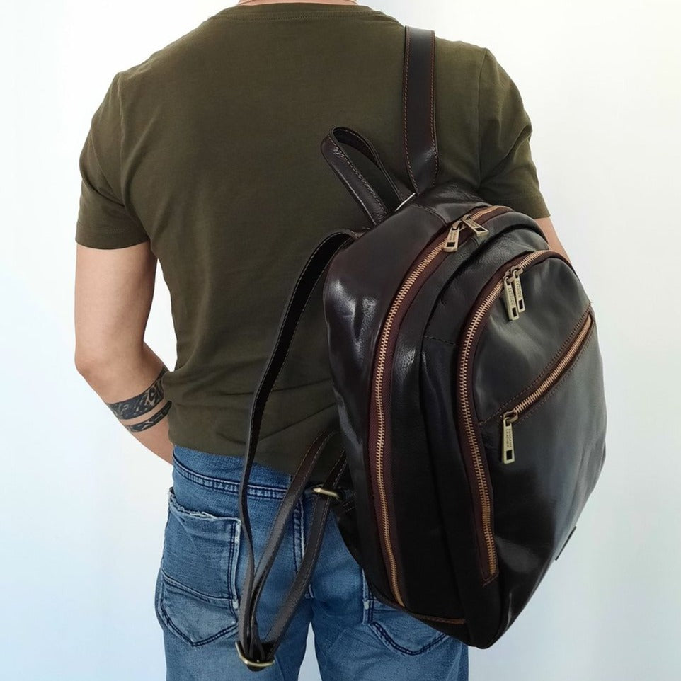 Perth - 2 Compartment leather backpack | TL142049