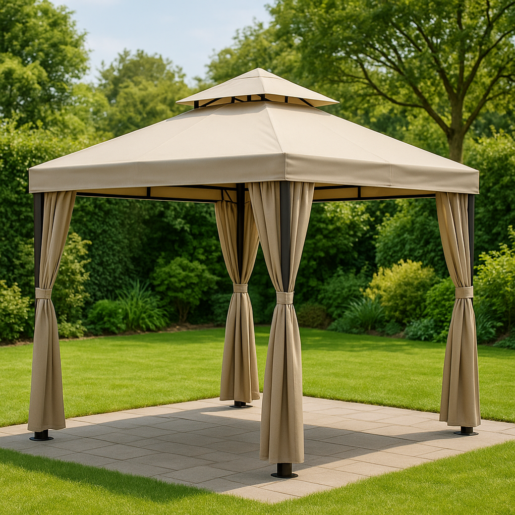 Gazebos 300x300x275 cm Beige fuIvbOX422gD