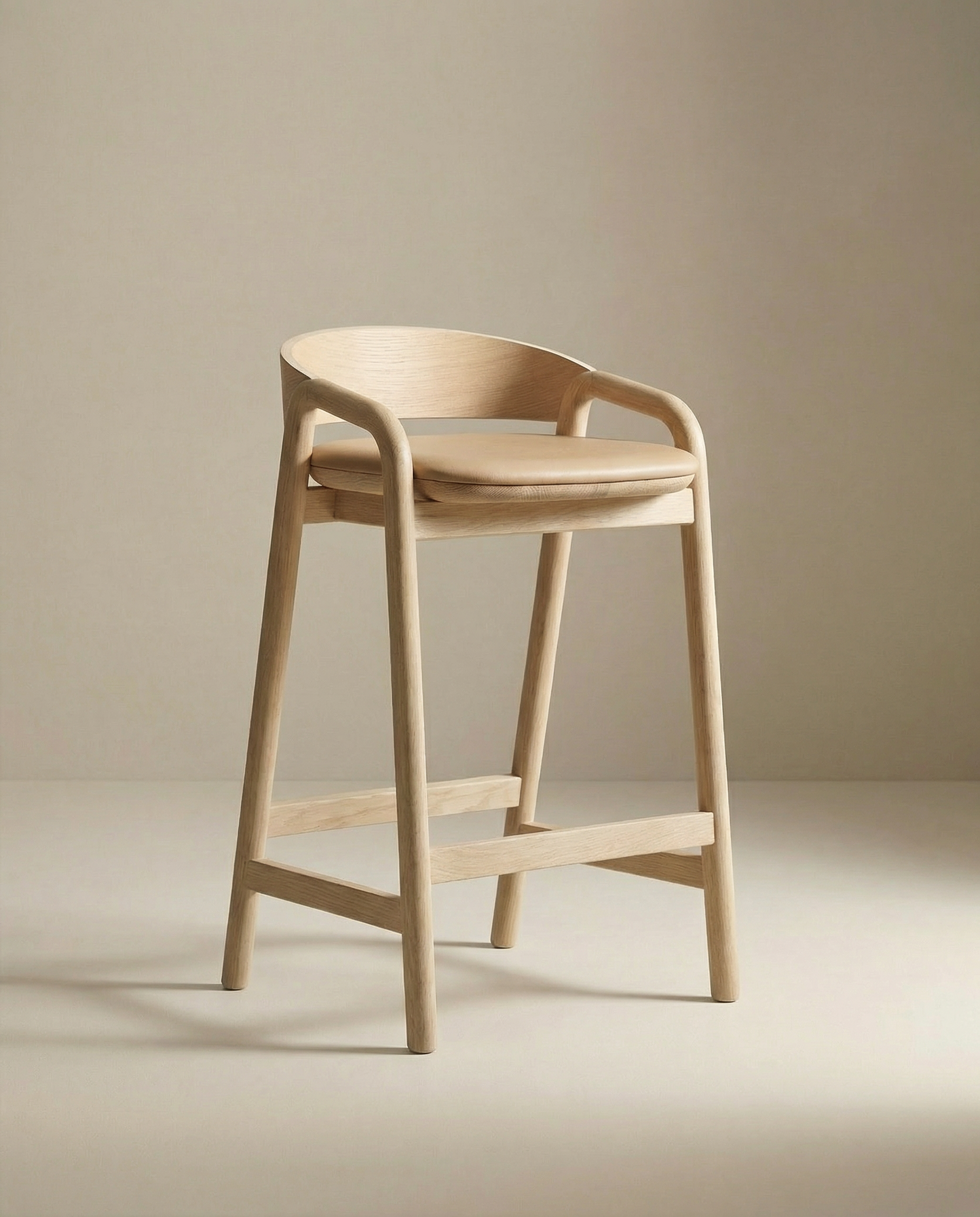 Inlay Counter Stool | Leather Seat