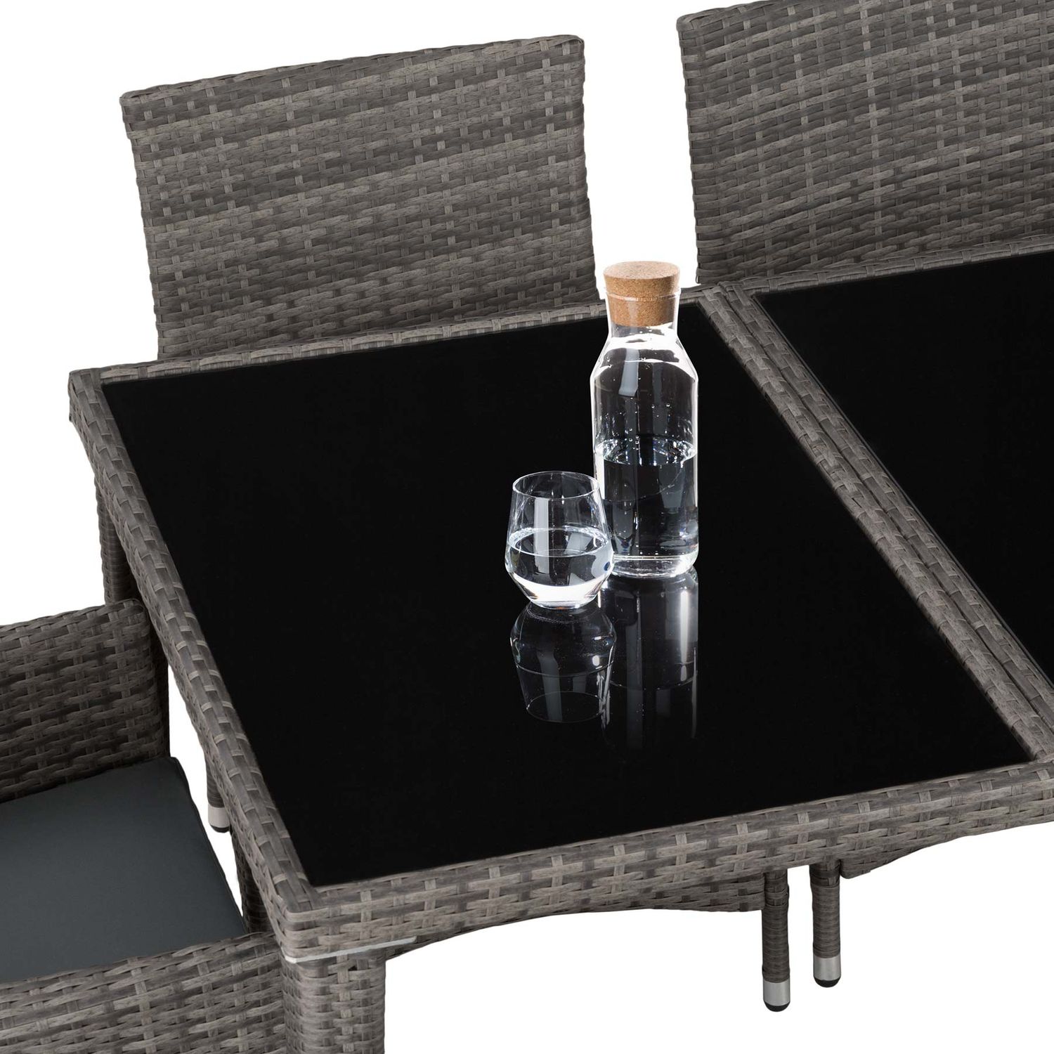 Monaco Rattan- und Aluminiumset – Grau