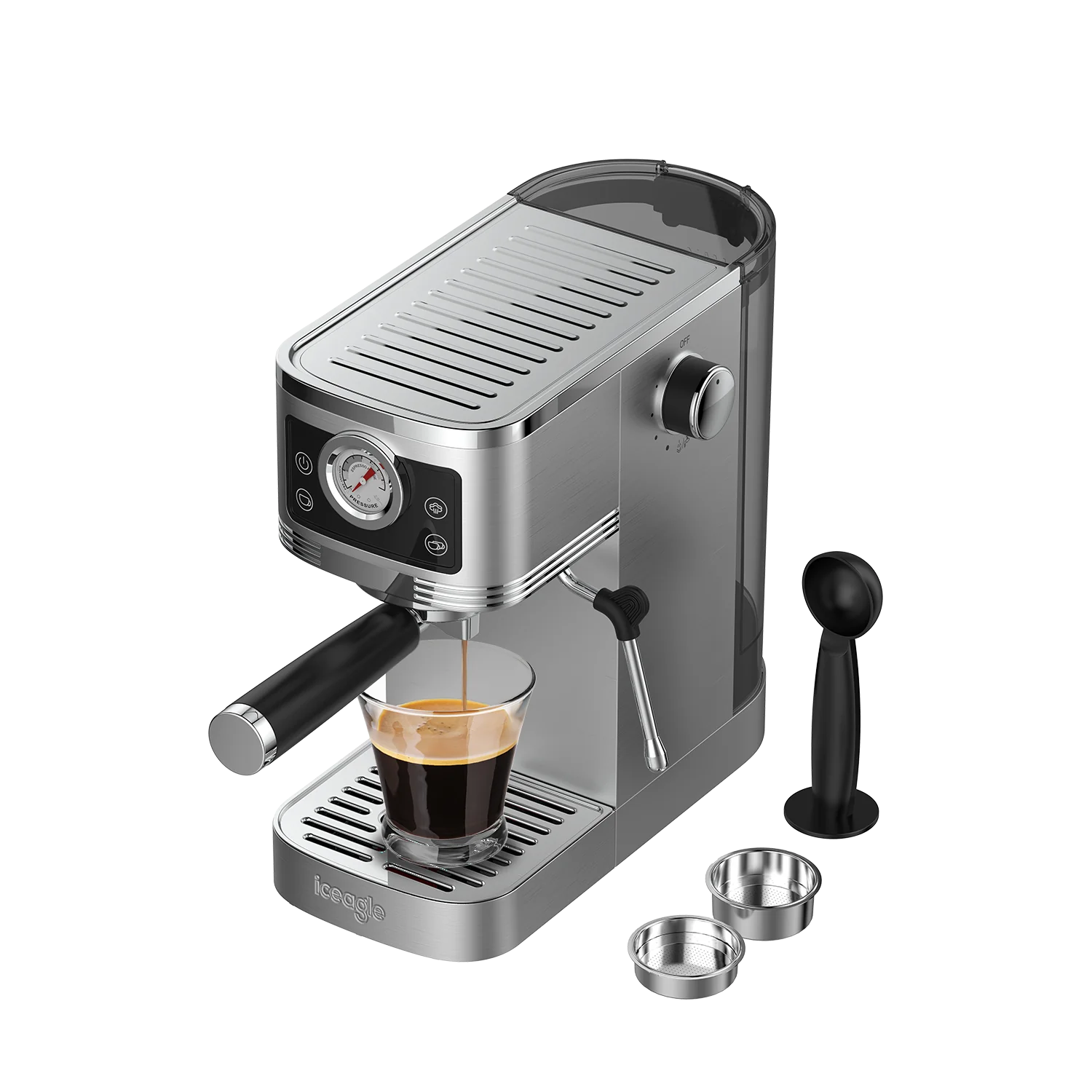 2025 Iceagle CM1660B Espressomaschine mit Dampfgarer – 1350 W