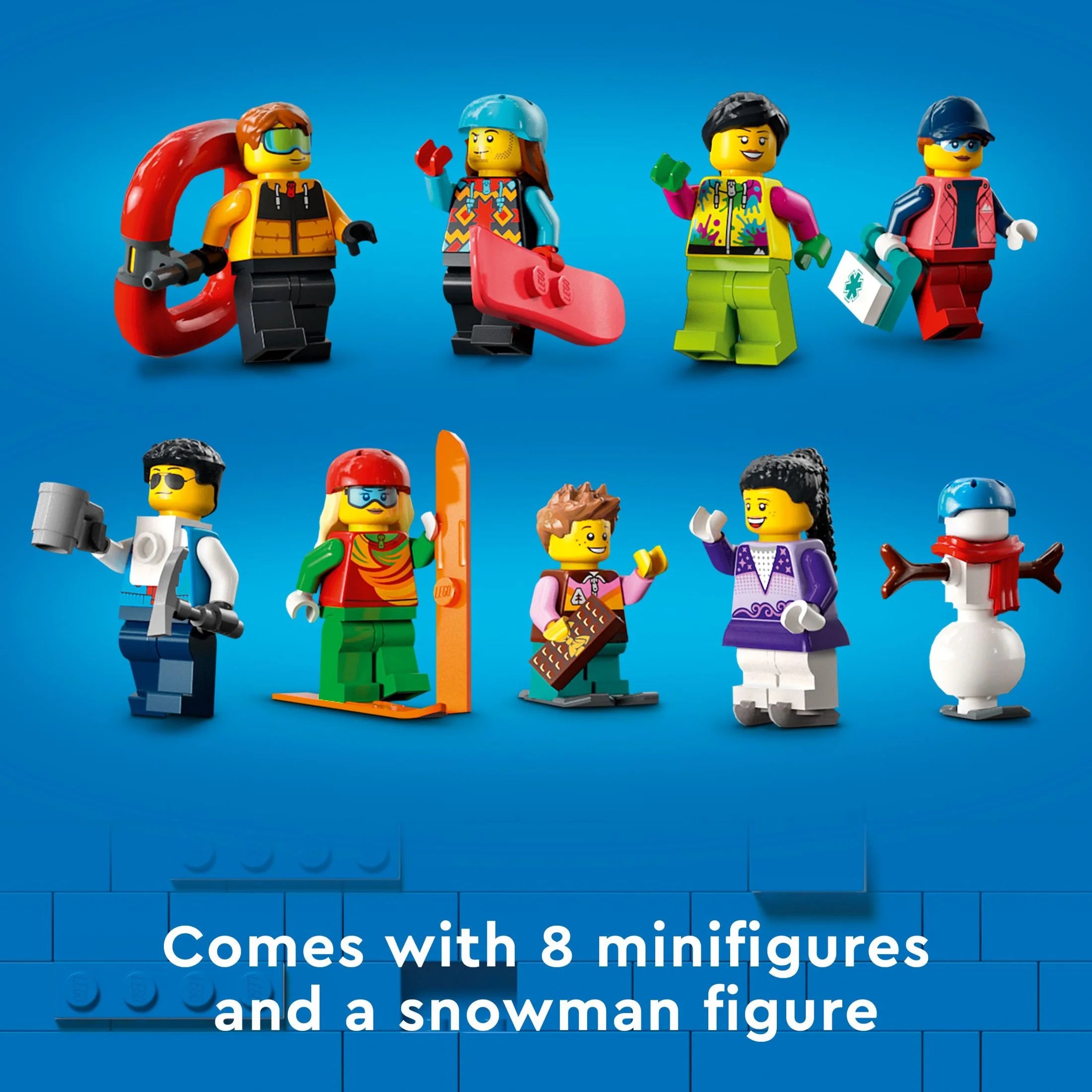 LEGO City Ski- und Kletterzentrum 60366, 3-stöckiges Bauset mit Skipiste, 8 Minifiguren und 2 Tierfiguren für fantasievolles Winterspiel, tolle Geschenkidee für Kinder und Skifans