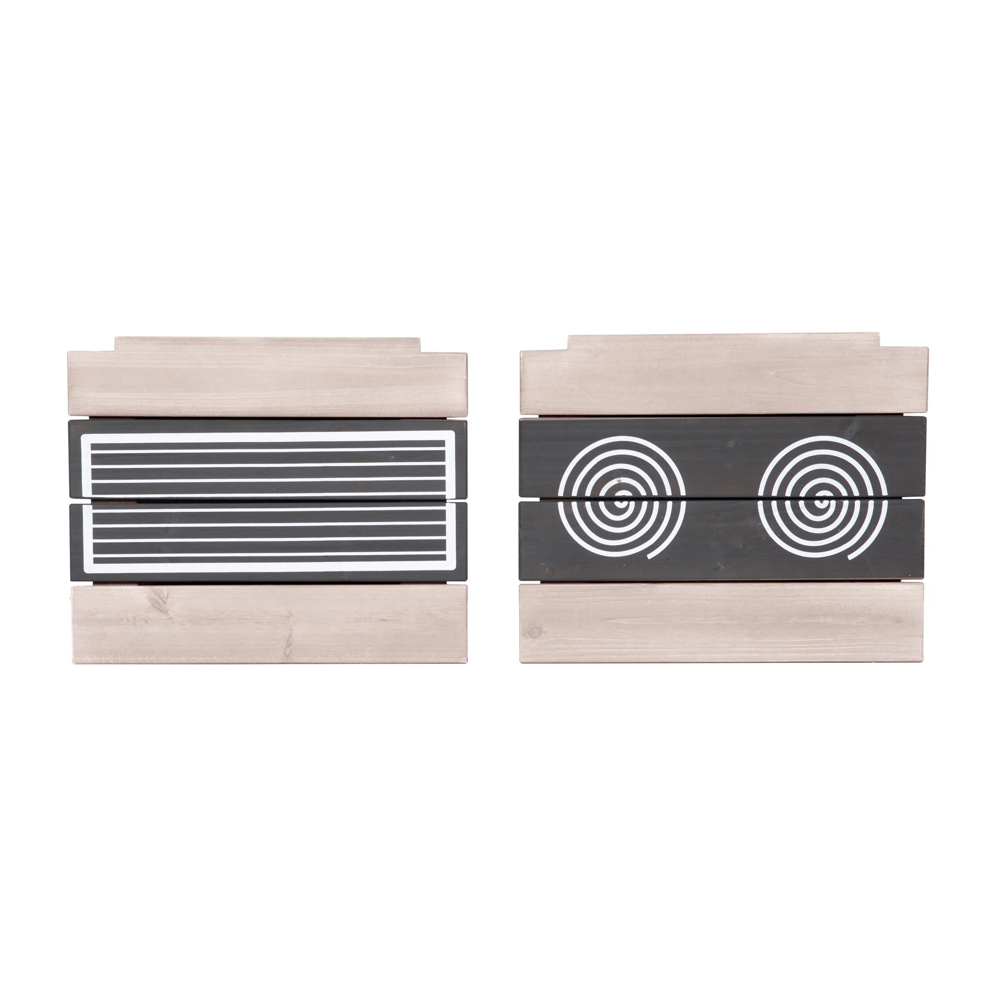 Hängende Spielküche und Tontopf – FSC-zertifiziertes Holz – gravierte graue Oberfläche