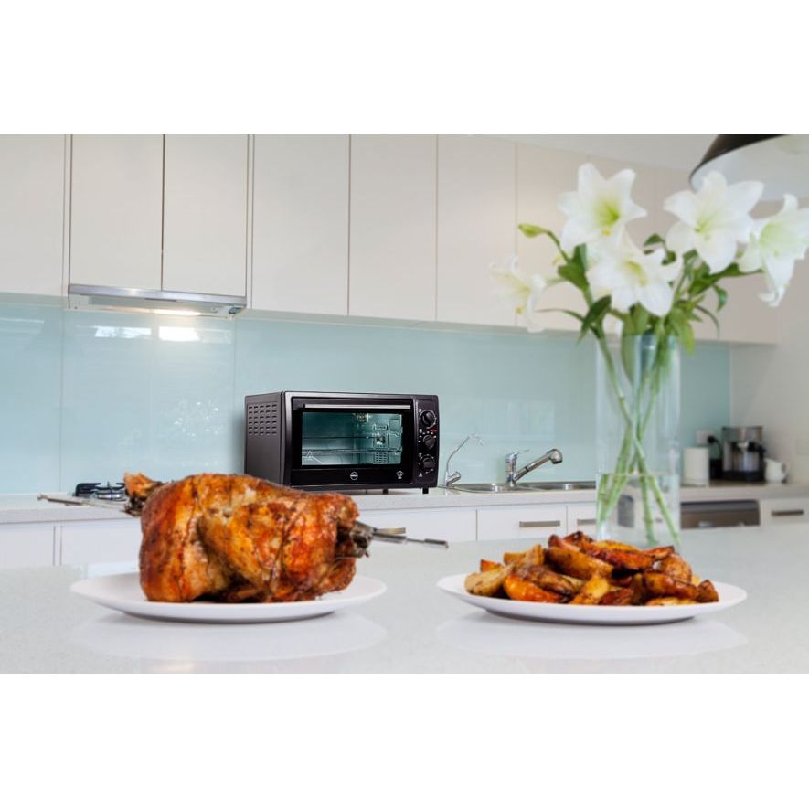 Elektrobackofen mit Drehspieß, Eldom PR500: Groß, 48 Liter, Eine Möglichkeit, leckere hausgemachte Gerichte und Kuchen zu genießen