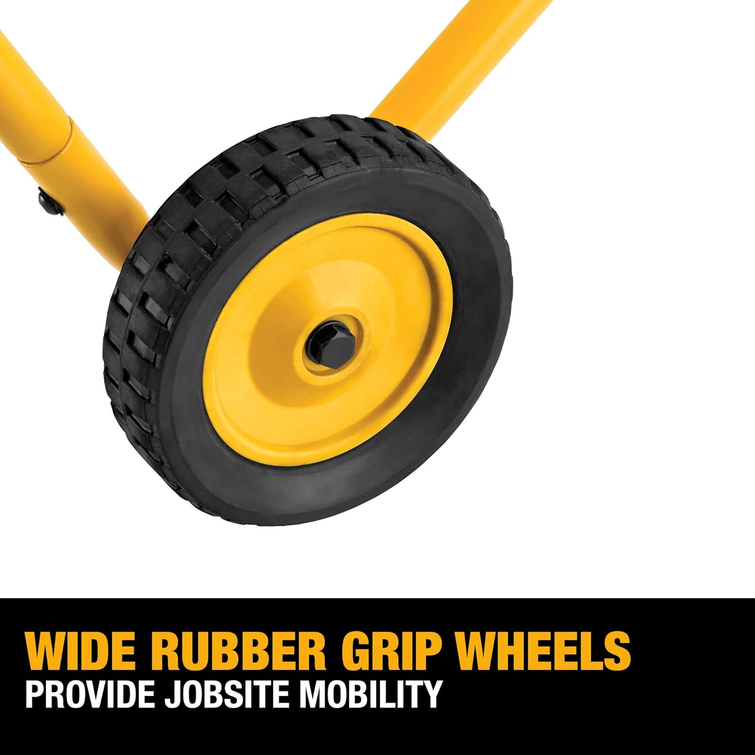 Gehrungssägenständer mit Rollen DWX726 (Modelljahr 2025). Gelb.