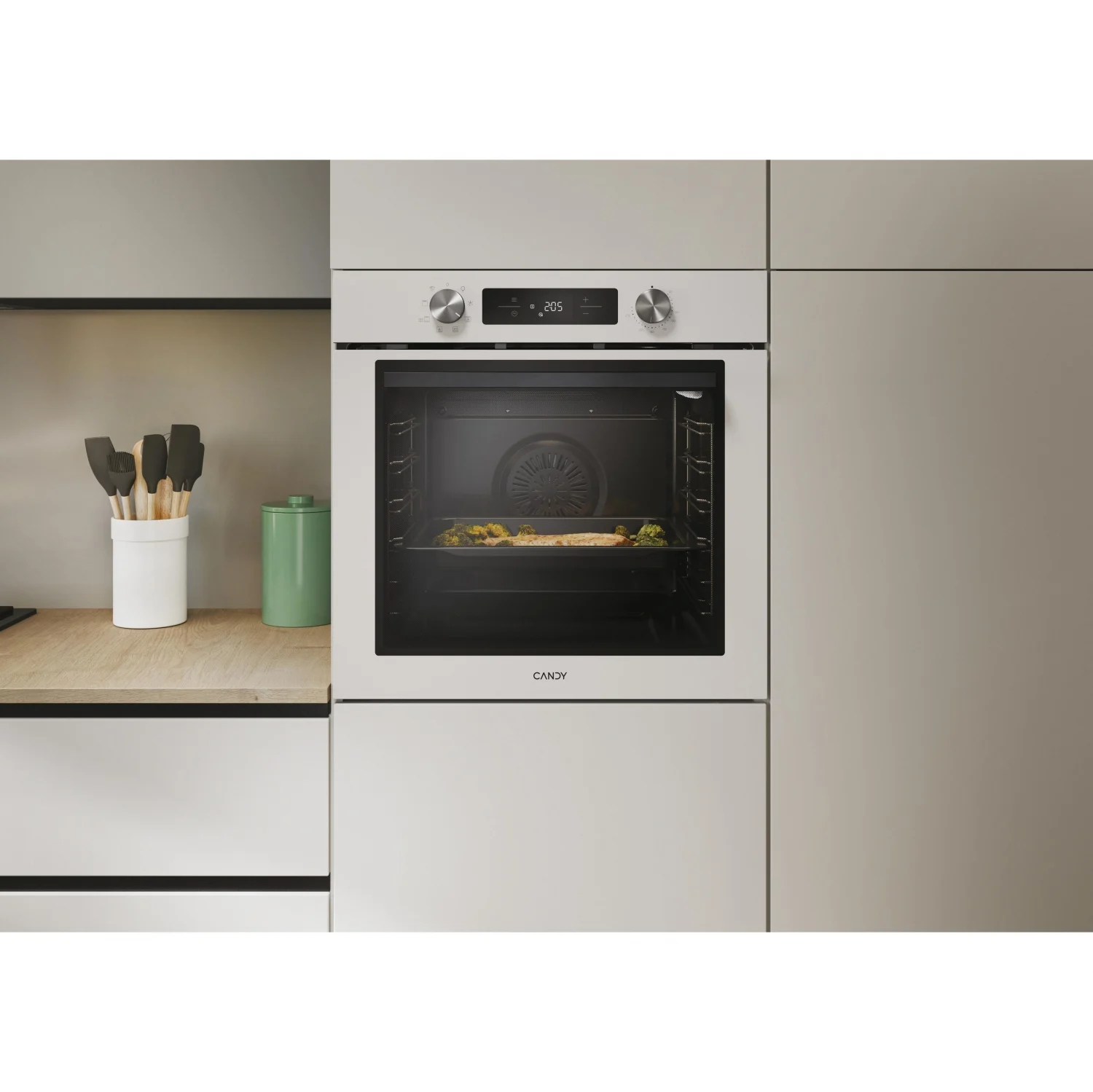 Candy CA6 N3T1HTW Multifunktionsbackofen, 3,3 kW, 78 l, Klapptür, 9 Kochfunktionen, Energieeffizienzklasse A+ – Weiß