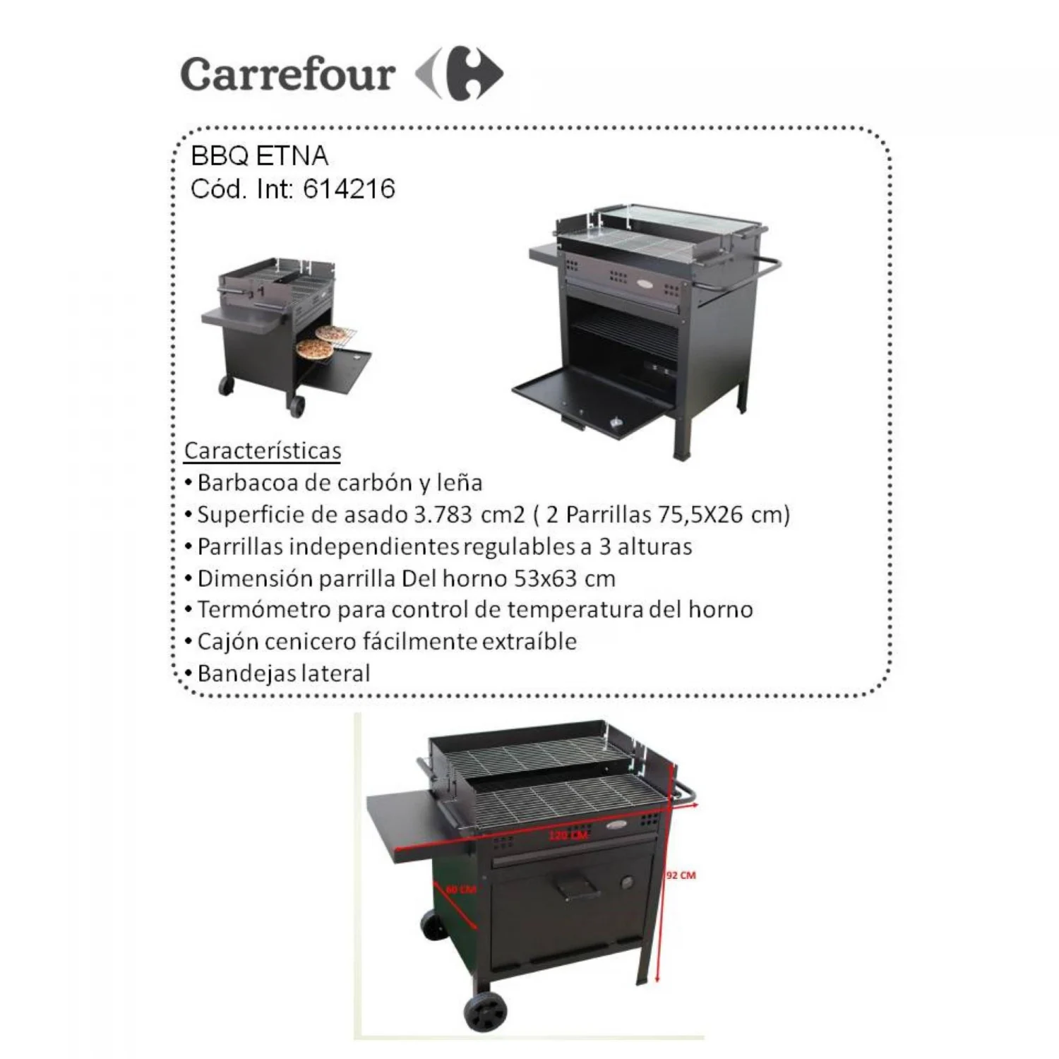 Etna Holzkohlegrill mit Backofen