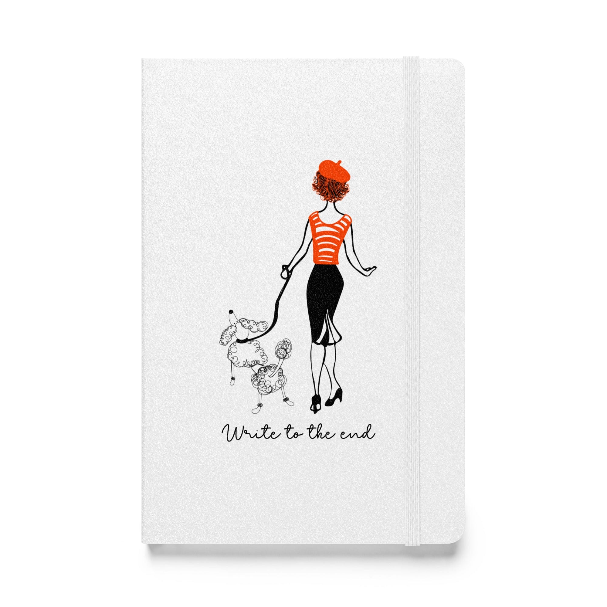 Write to the End Woman and French Poodle Hardcover Bound Journal