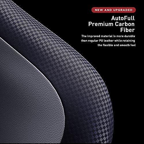 AutoFull Gaming-Bürostuhl mit ergonomischer Lendenwirbelstütze, Rennstil, PU-Leder, hoher Rückenlehne, verstellbarer Drehstuhl