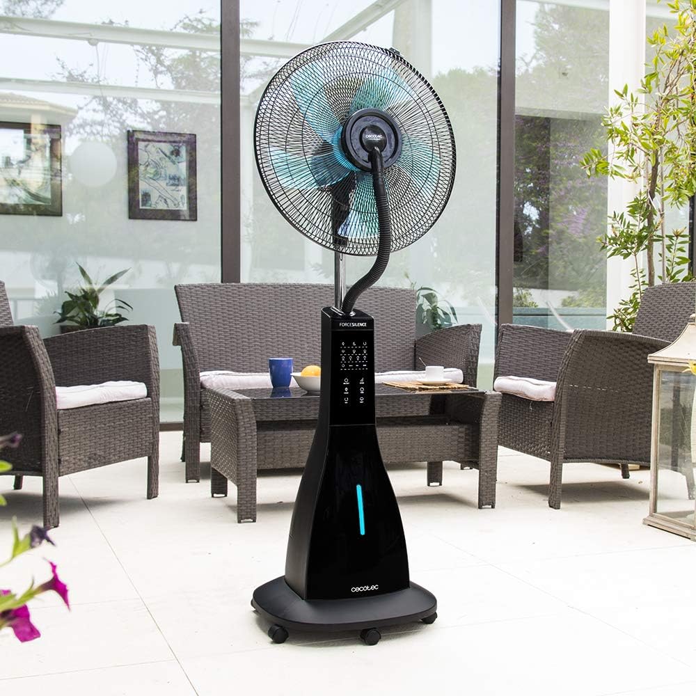 Ventilateur brumisateur d'eau douce Cecotec EnergySilence 490 avec télécommande, 90 W, diamètre 40 cm, 5 pales, réservoir 2,8 L, minuterie 7,5 h, indicateur LED et oscillation