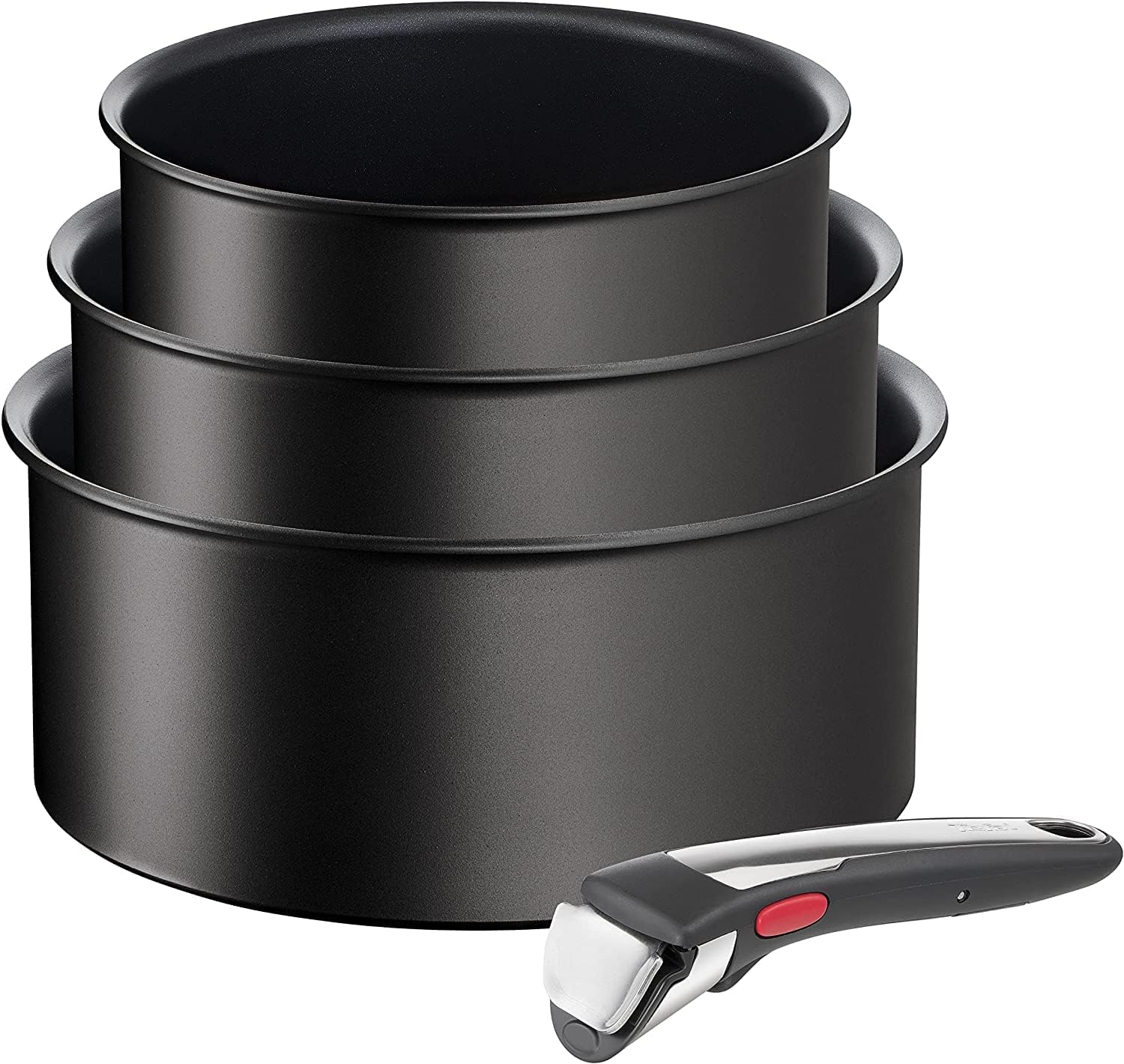 Tefal Ingenio Unlimited On – 3er-Set Töpfe (16/18/20 cm) + abnehmbarer Griff | Induktionsgeeignet, antihaftbeschichtet, mit Titanbeschichtung, Thermo-Signal, PFOA-frei, spülmaschinen- und ofenfest