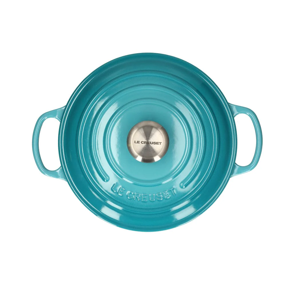 2025 Le Creuset - Signature rund stegepande/gryde Caribisk Blå 24 cm 4,2 l