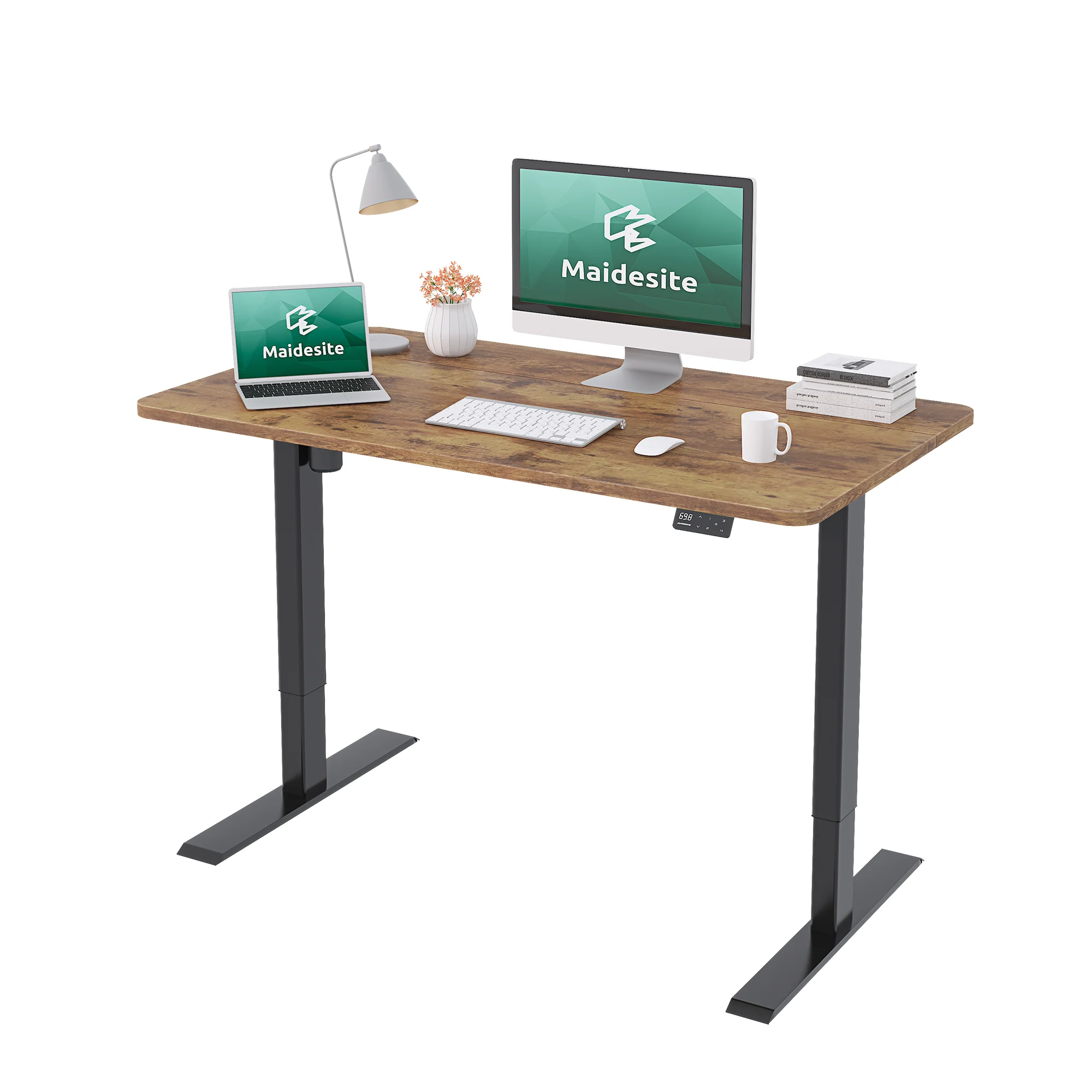 Maidesite Standard Series 55-tommer elektrisk højdejusterbart skrivebord – Stående stabil model