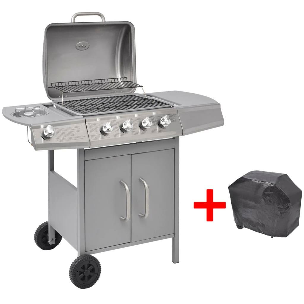 Vidaxl Gasgrill mit 4+1 Brennern, Silber