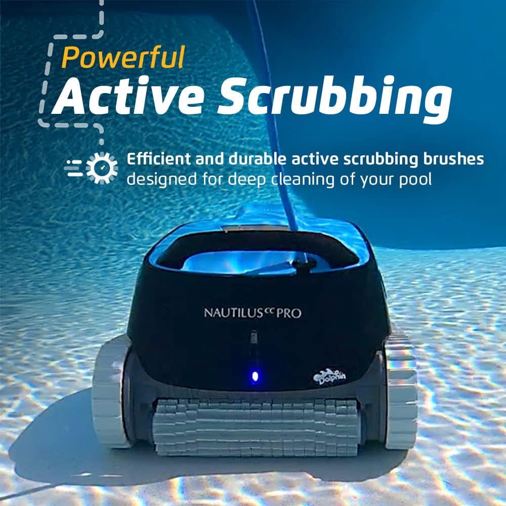 Robot nettoyeur de piscine Dolphin Nautilus CC 2025 pour piscines jusqu'à 10 mètres – Brosse pour grimper aux parois