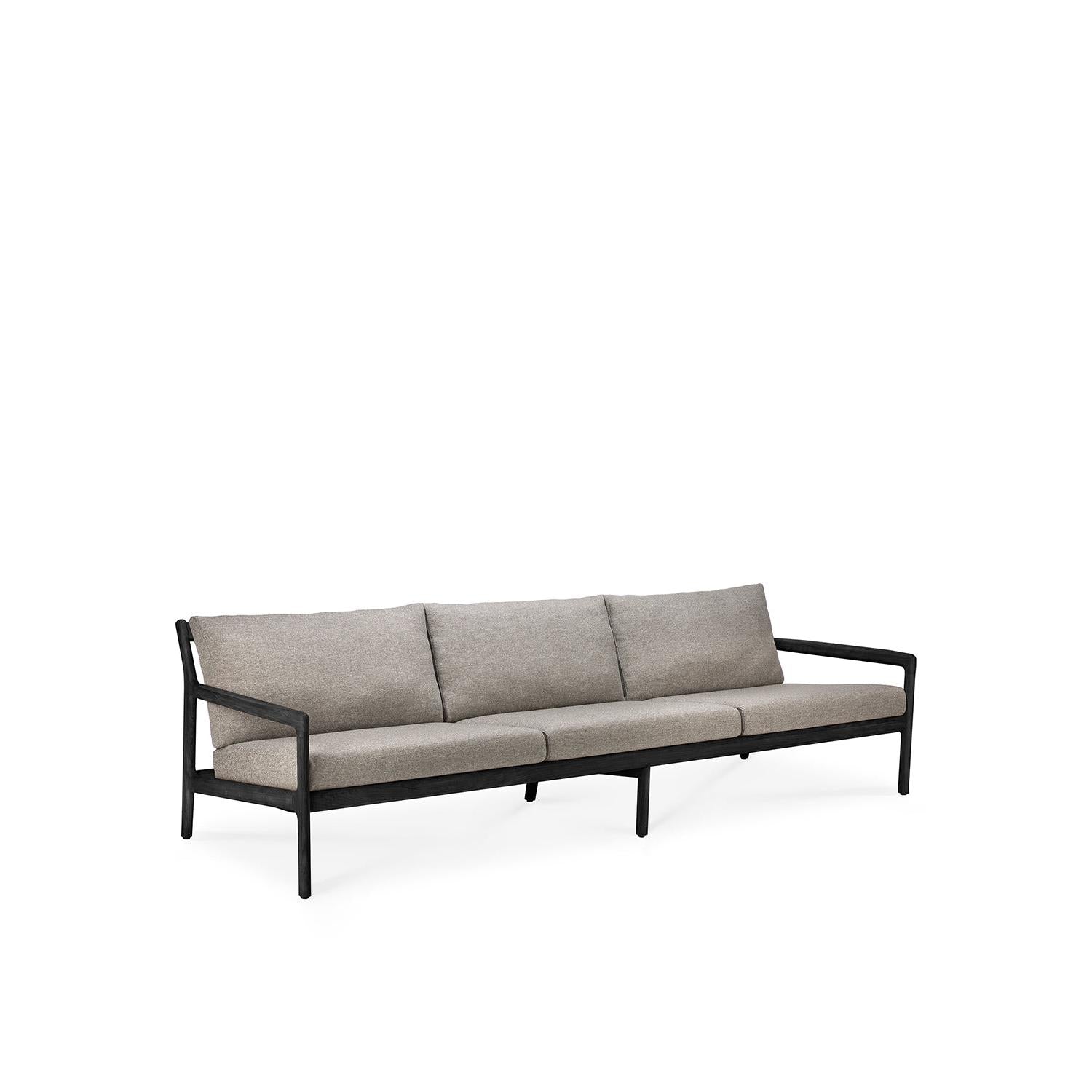 Sofá de exterior Jack de 3 plazas - Teca negra con tonos moca