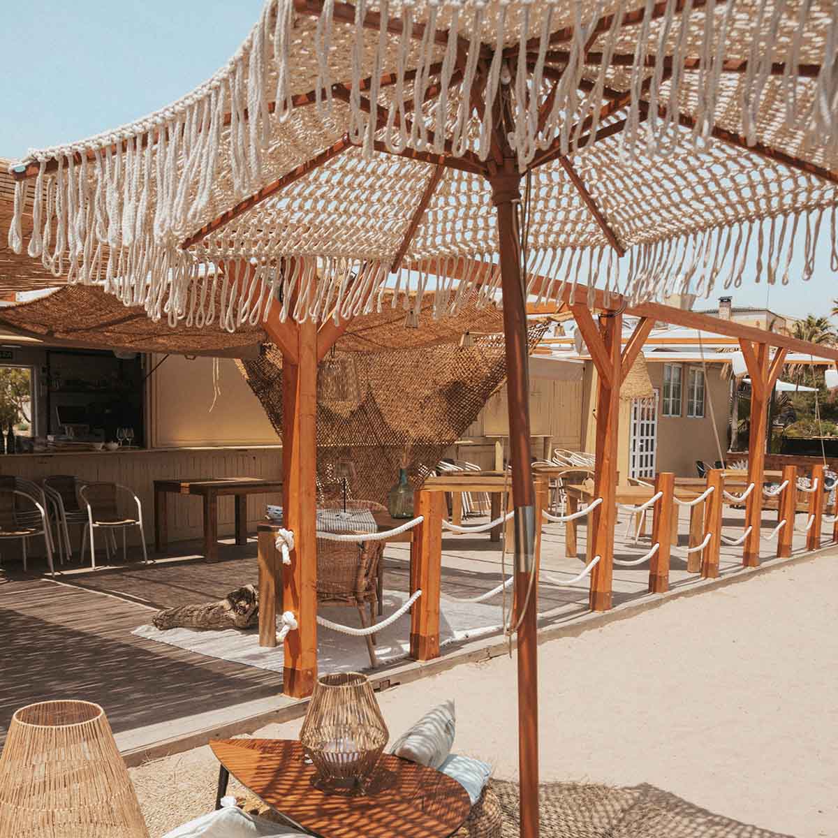 BINIBECA Makramee-Sonnenschirm für den Außenbereich, ø210x229cm