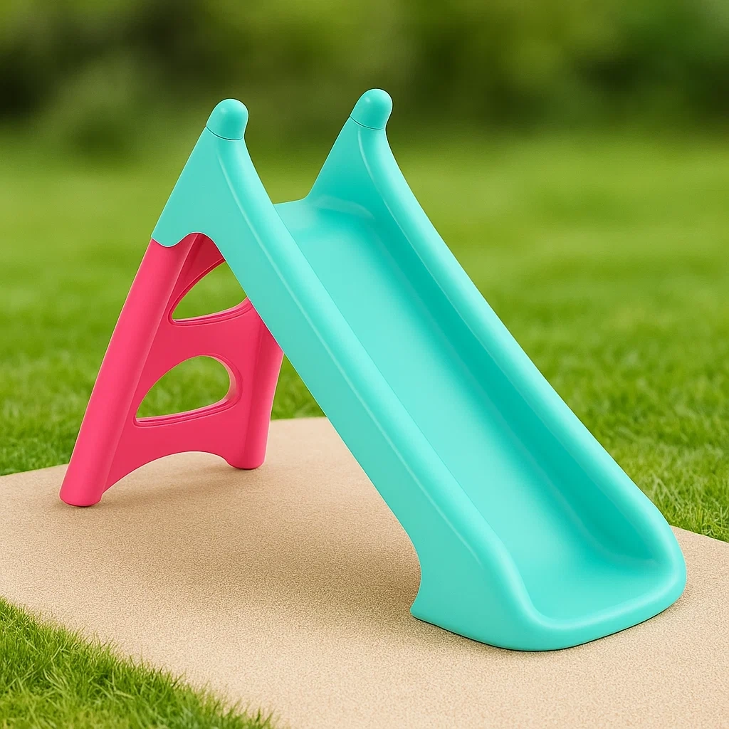 Toboggan 145 x 38 x 70 mm turquoise/rose, pliable, convient aux enfants de 2 à 6 ans - EBJsFPkg69Aq