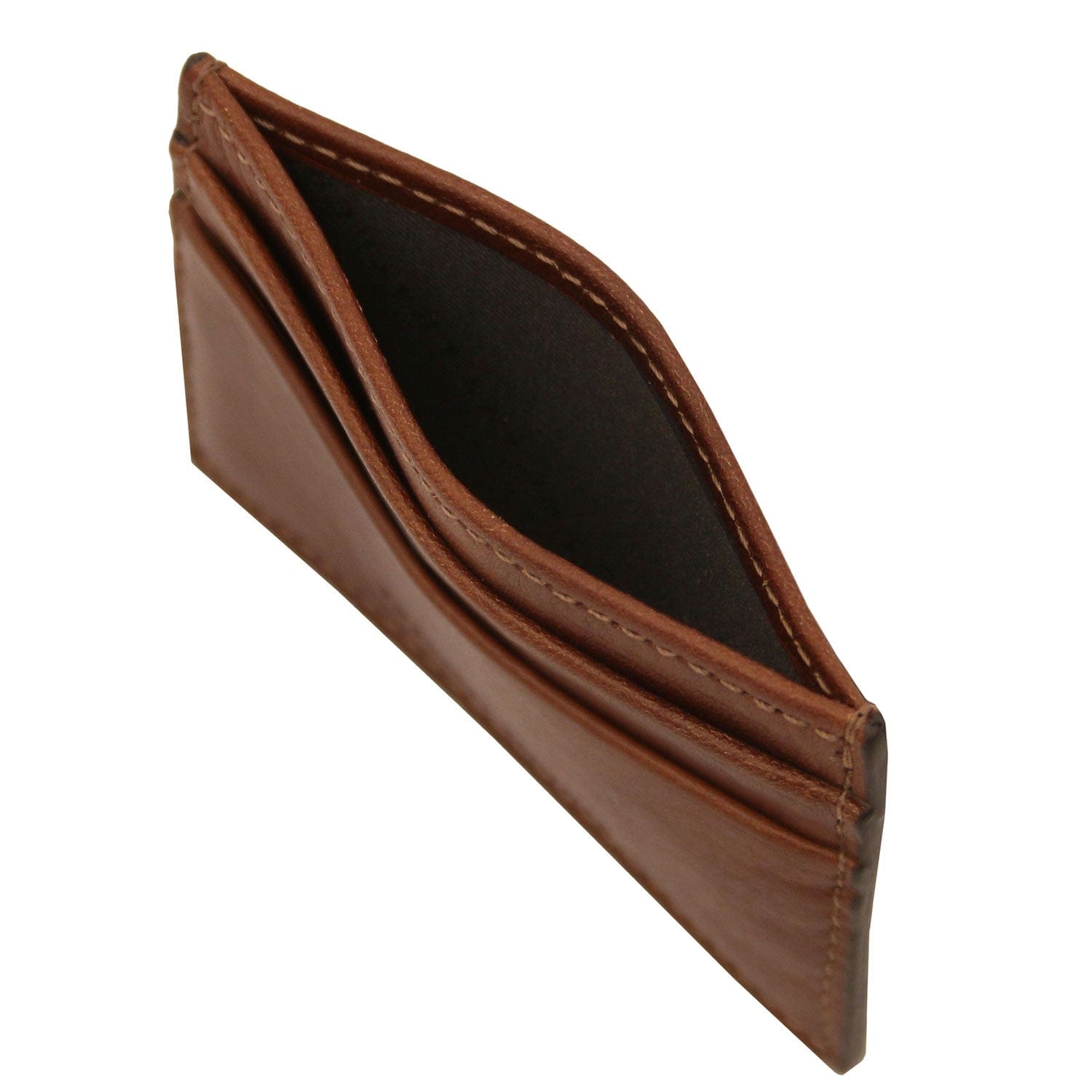 Leather card holder - 4 cards in smooth, full-grain leather | TL142473