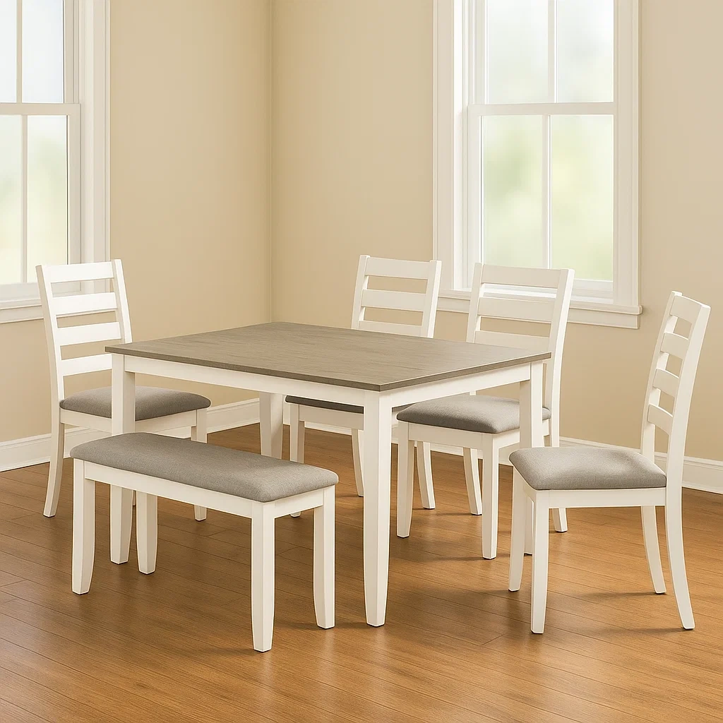 Ensemble table et chaises de salle à manger, comprenant une table et quatre chaises, ainsi qu