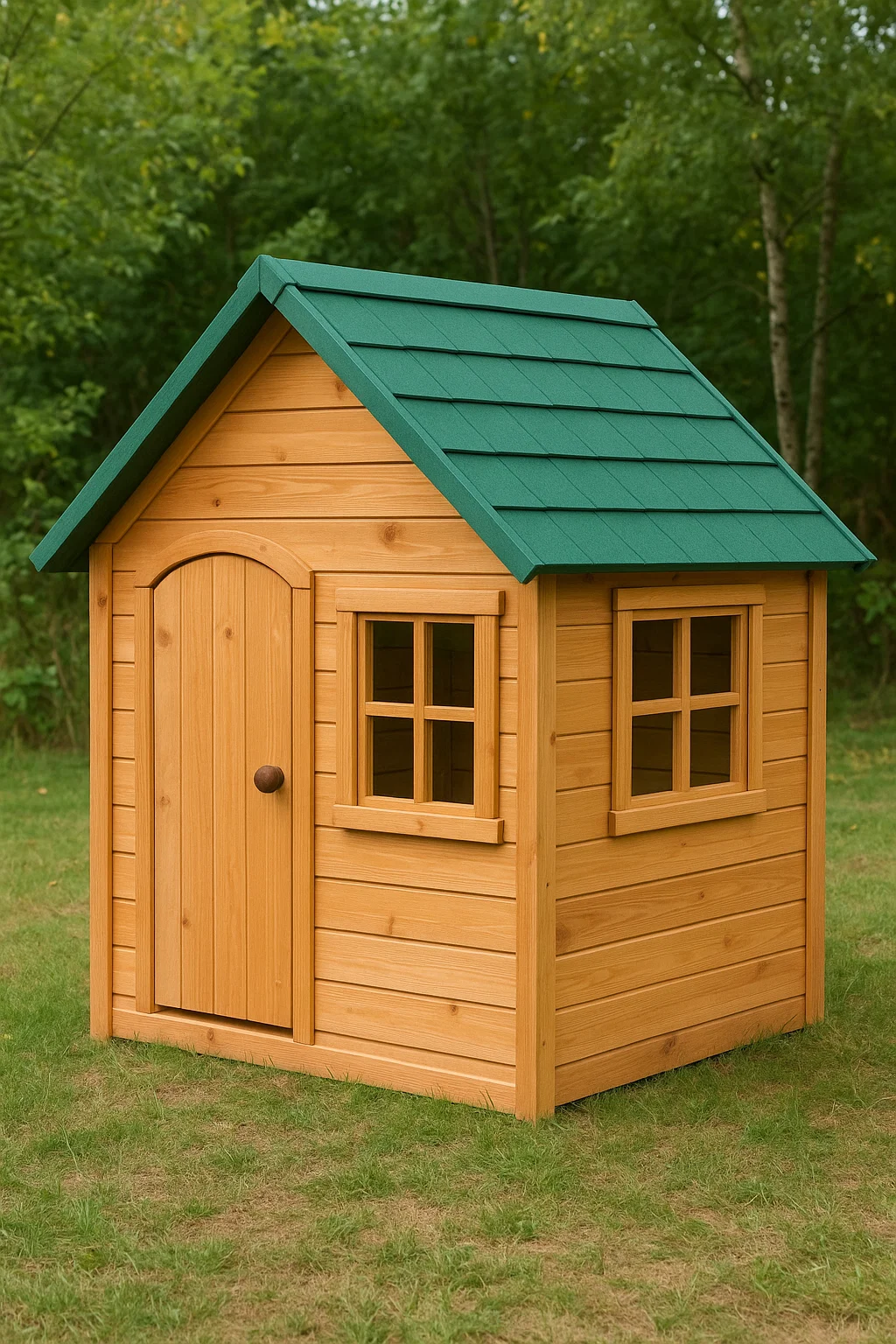 Cabane de jardin en bois naturel avec toit végétalisé, 130 x 110 x 150 cm, JpkxBYF160iN