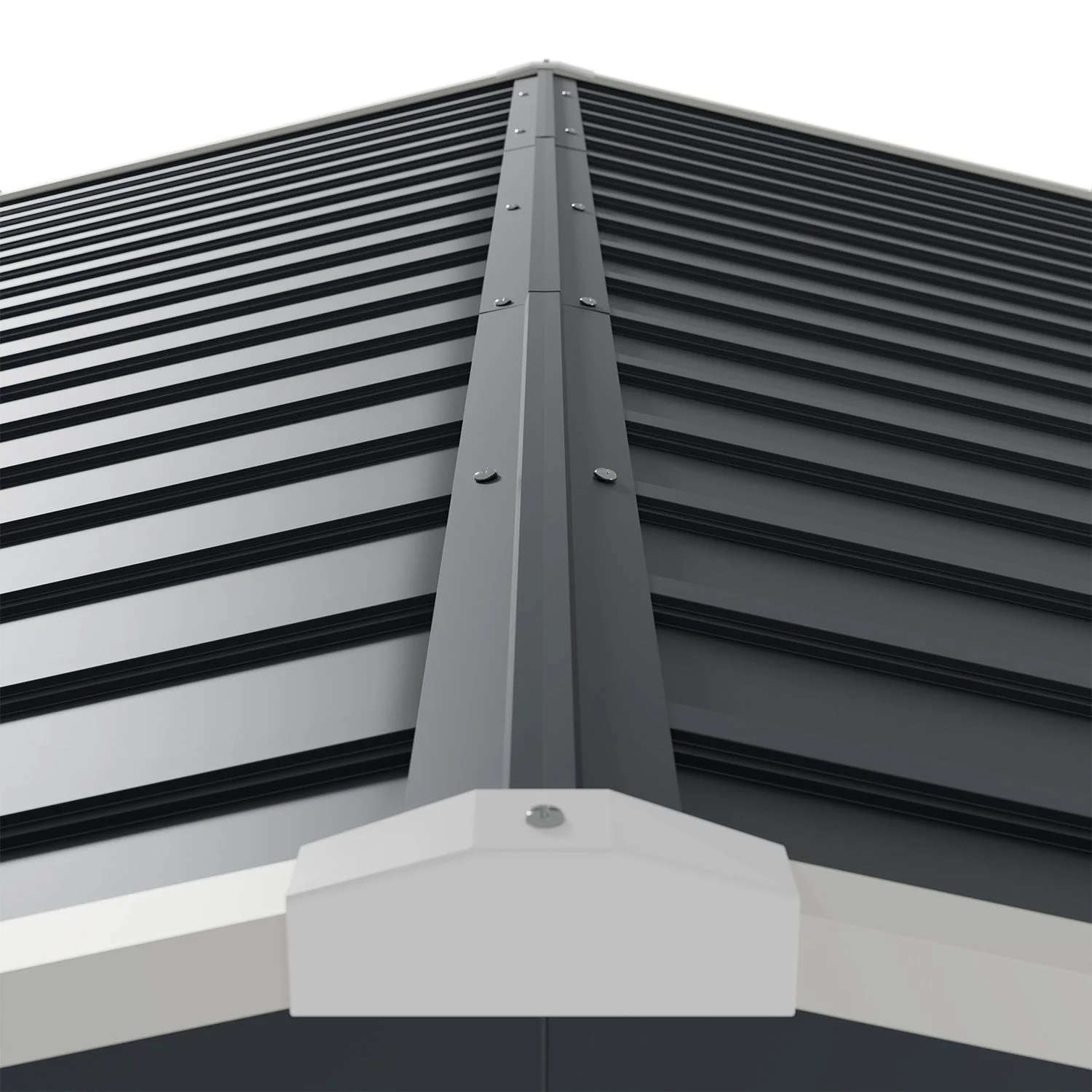 Abri de jardin en métal vert foncé 2025, modèle M avec toit incliné