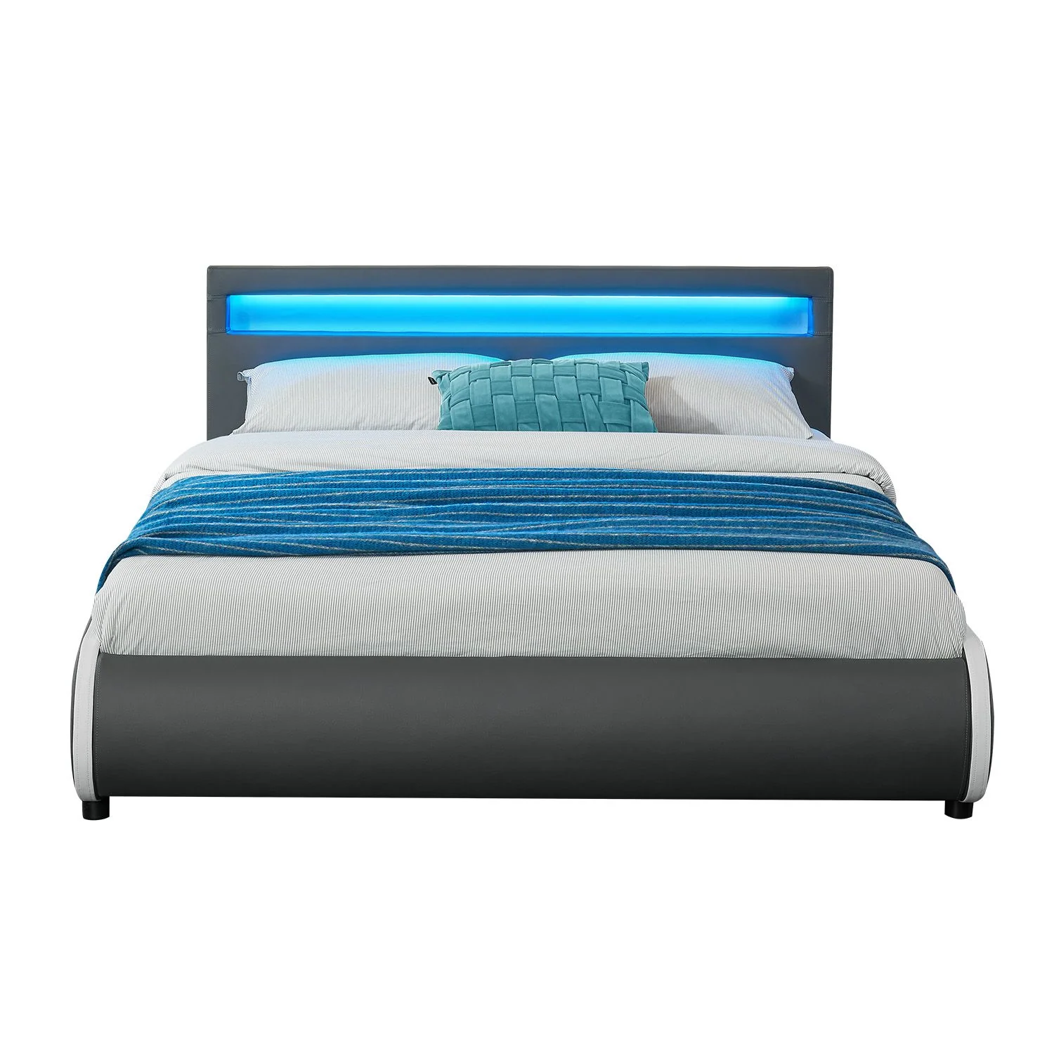 Lit capitonné Séville 2025, 140 x 200 cm, blanc