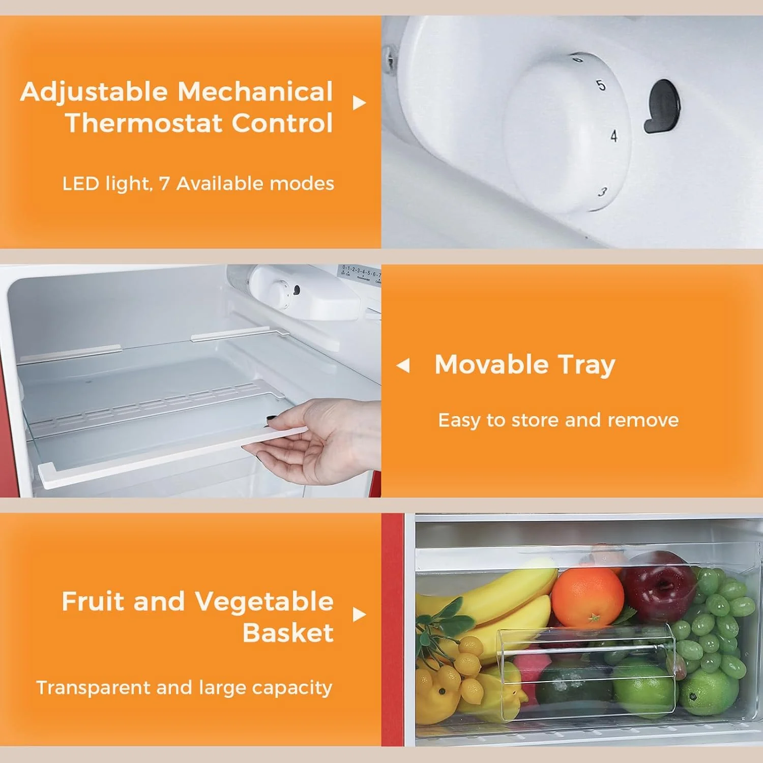 Kompaktkühlschrank Antarctic Star 2025 mit separatem Gefrierfach. Minikühlschrank mit Doppeltür. Verstellbare und herausnehmbare Ablagen. Retro-Design in Edelstahl. Für Wohnzimmer, Küche, Schlafzimmer oder Büro. 90 Liter Nutzinhalt. Farbe: Grün.