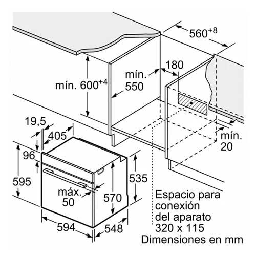 Bosch HBA572BB3F 60 cm 71 l Multifunktionsofen, Pyrolyse, Airfry 3D, Heißluft, Schwarz, Klasse A+