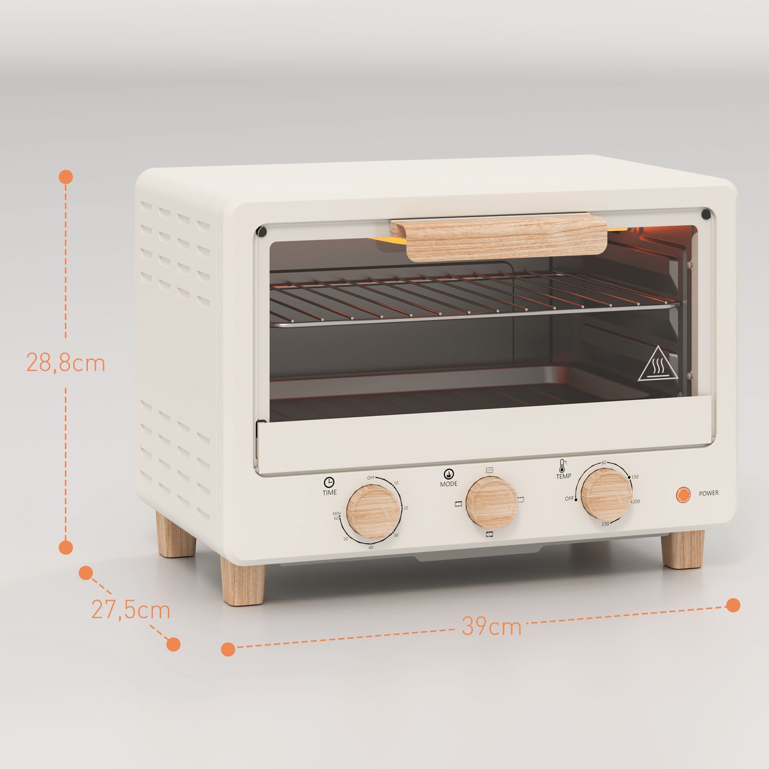 Homcom 16L 1400W Elektro-Tischbackofen mit Glastür