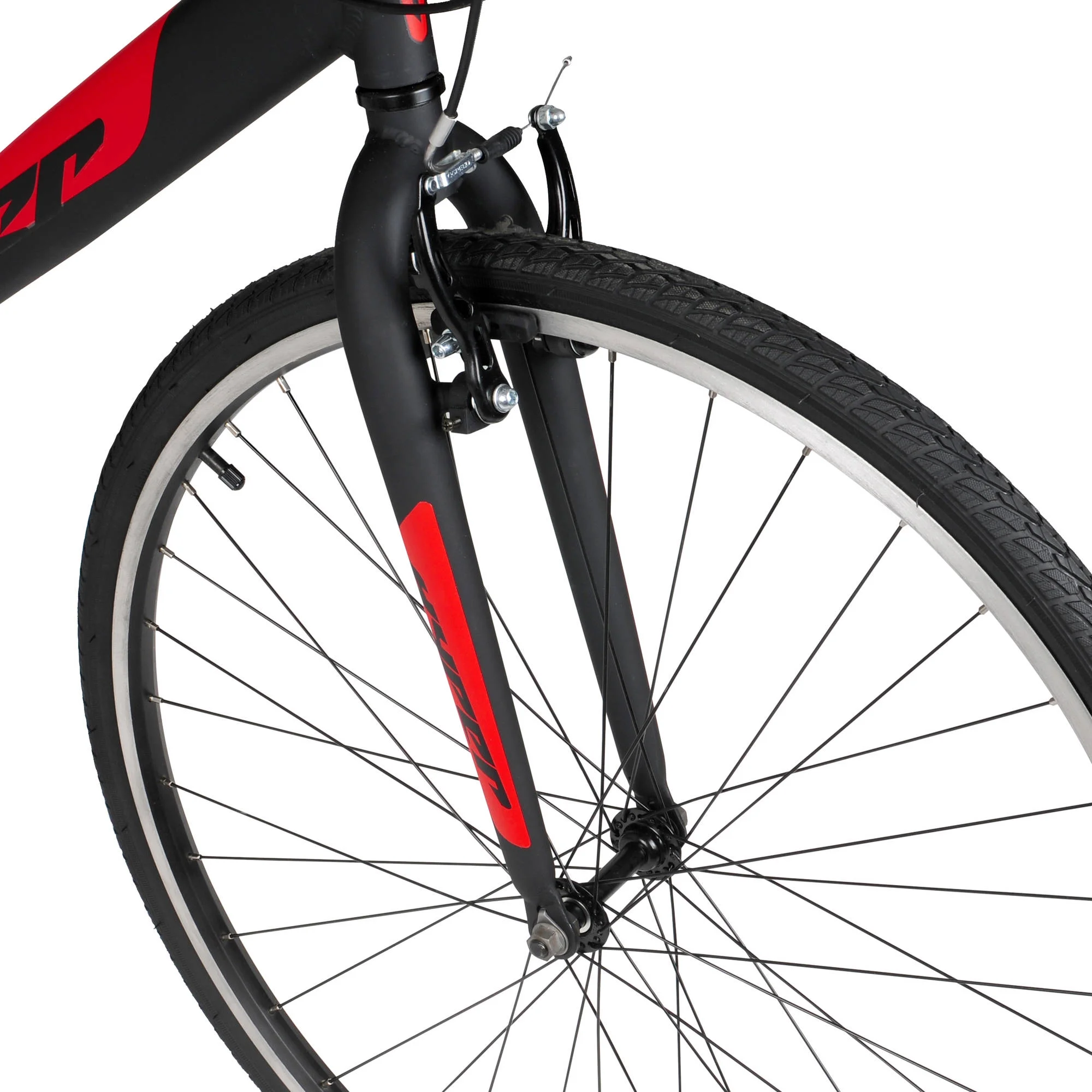 Vélo hybride Hyper Spin Fit pour homme. 700c. Noir et rouge.