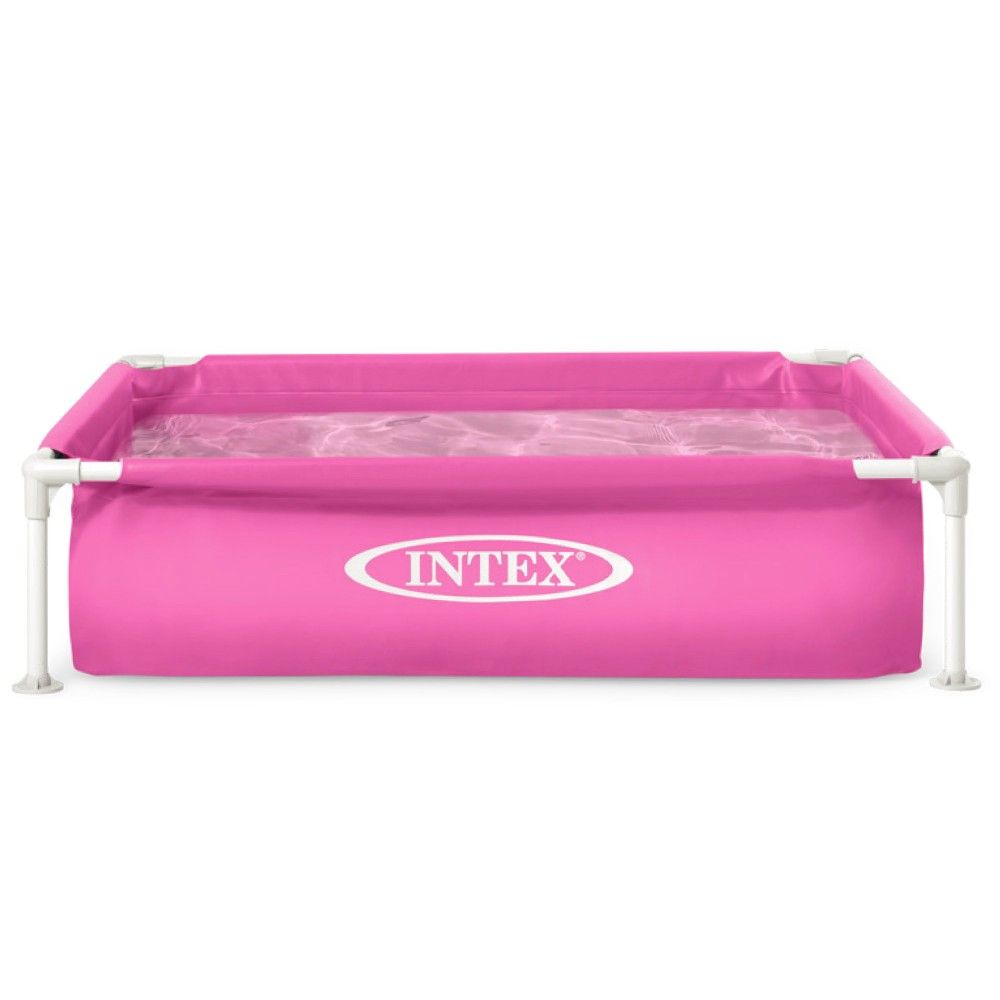 Intex quadratischer, röhrenförmiger PVC-Aufstellpool 122x122x30cm Rosa