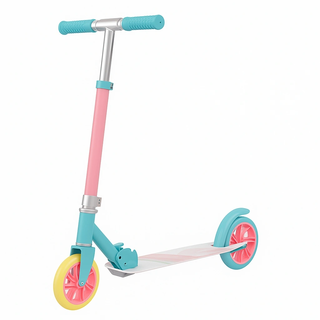 Trottinettes pour enfants rose/bleu/jaune, adaptées aux enfants de 4 à 8 ans - PRMQMghR66uf