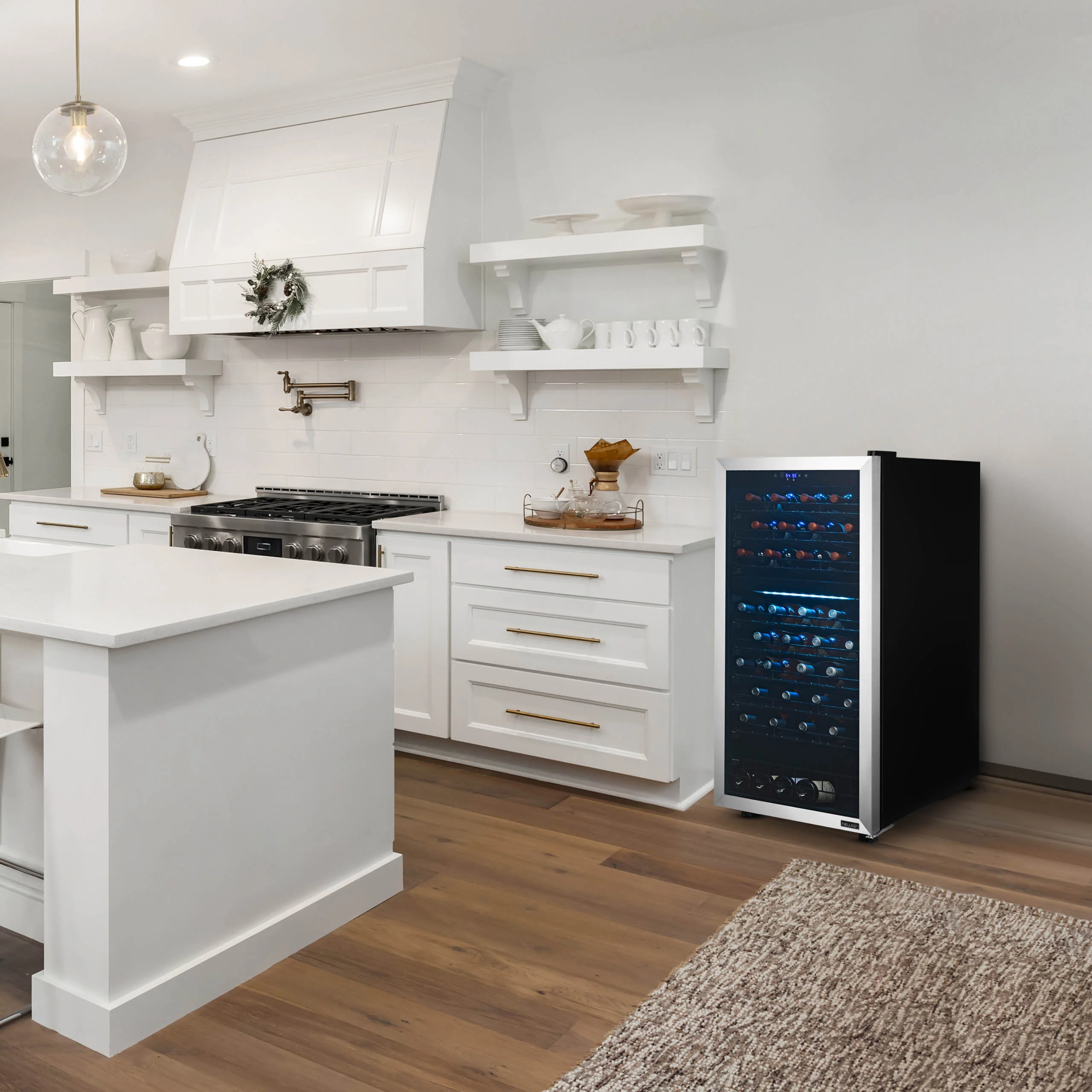 2025 Newair® Fritstående vinkøleskab i rustfrit stål – 76 flasker – 23 med dobbelt zone