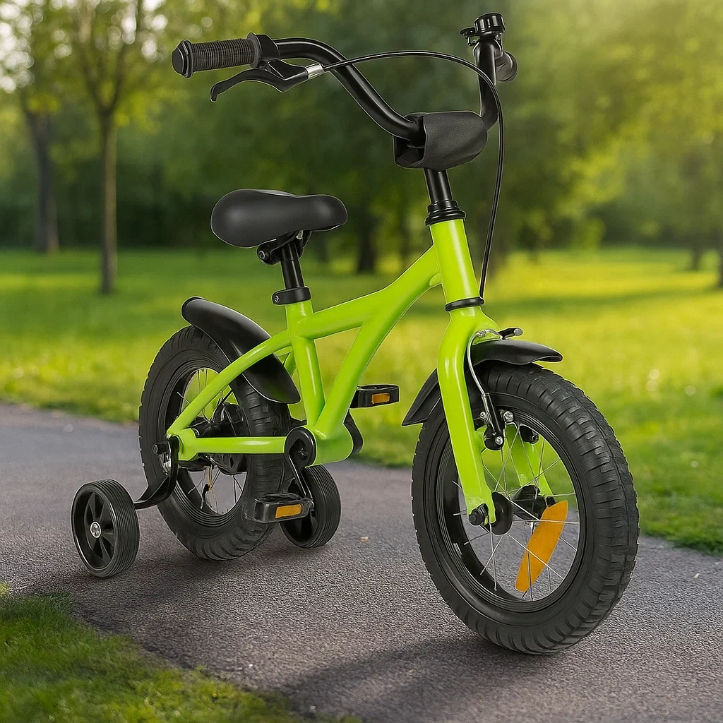 Vélo enfant 12 pouces vert, convient aux enfants de 3 à 5 ans - nZJRciWqR9sn