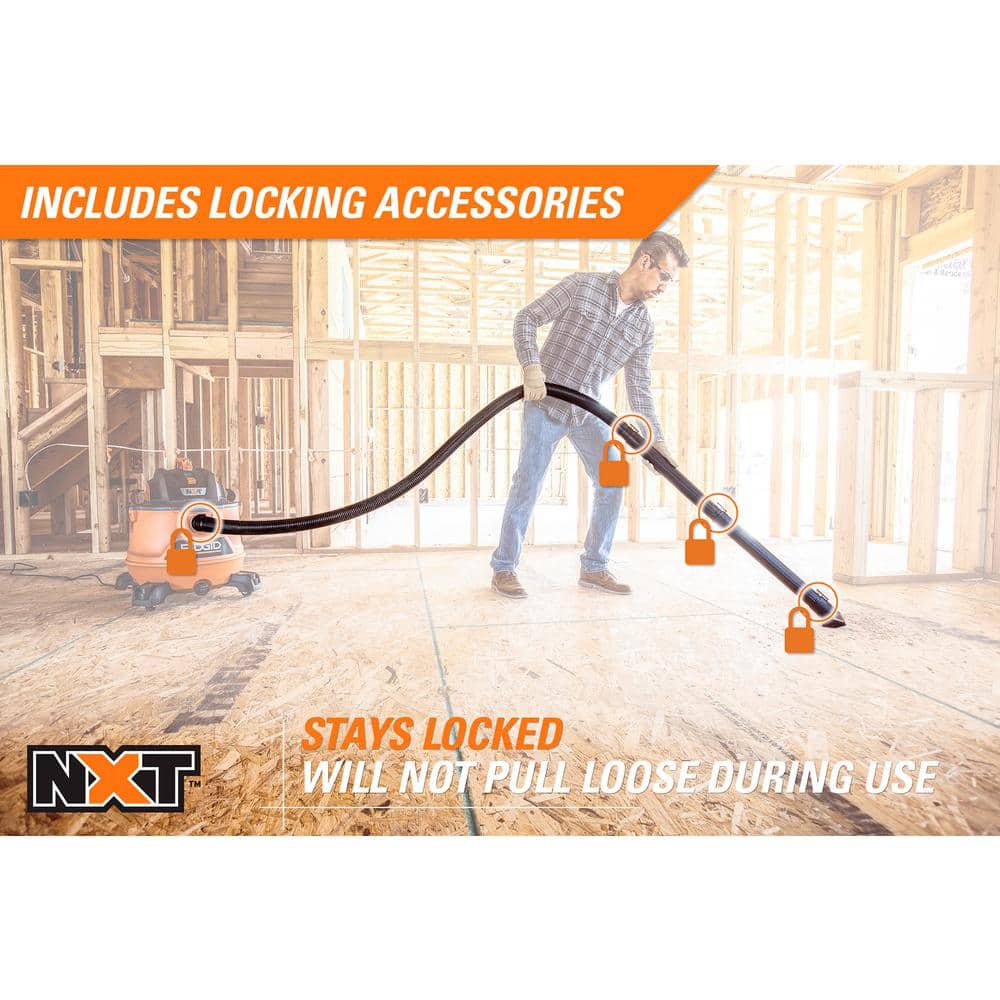 Aspirateur eau et poussière NXT 2025 14 gal / 6,0 HP (puissance maximale) avec kit voiture haut de gamme – RIDGID HD1401