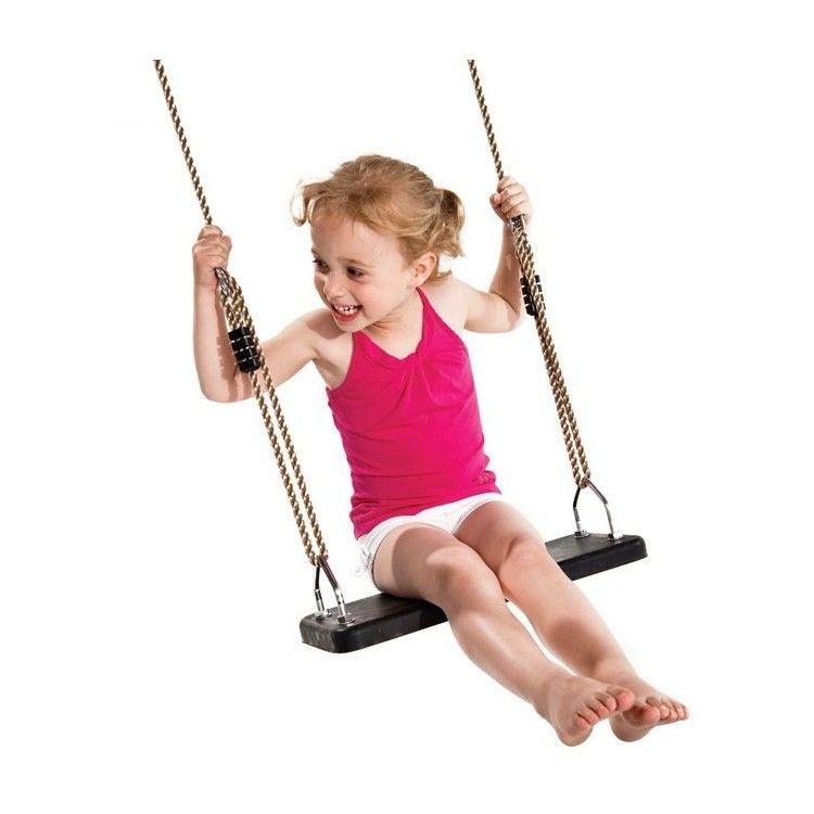 Masgames Fuji Runde Doppelschaukel für Erwachsene aus Holz (Gummi und Seile)