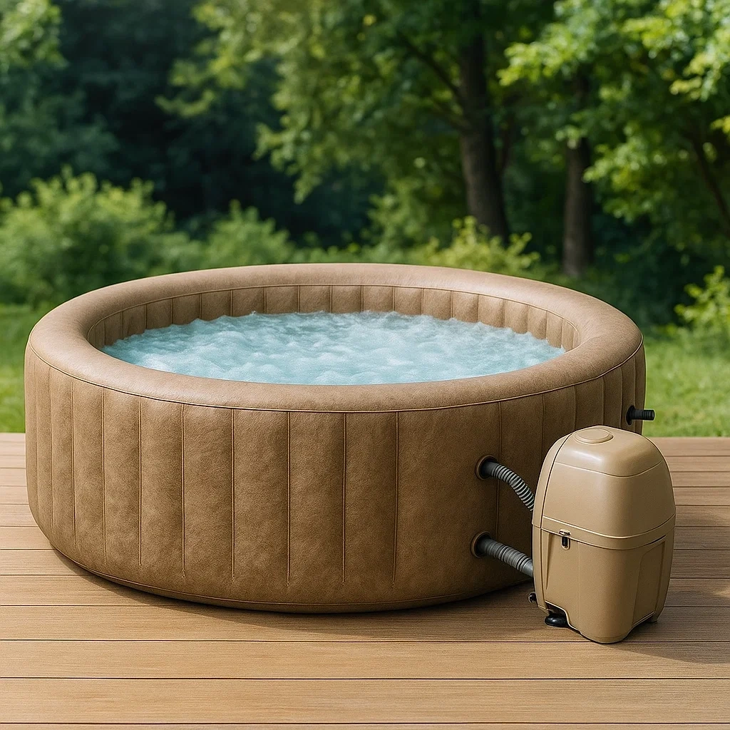 Spa gonflable rond 196 x 196 x 71 cm, 4 personnes, marron clair CMvcjkh331zt