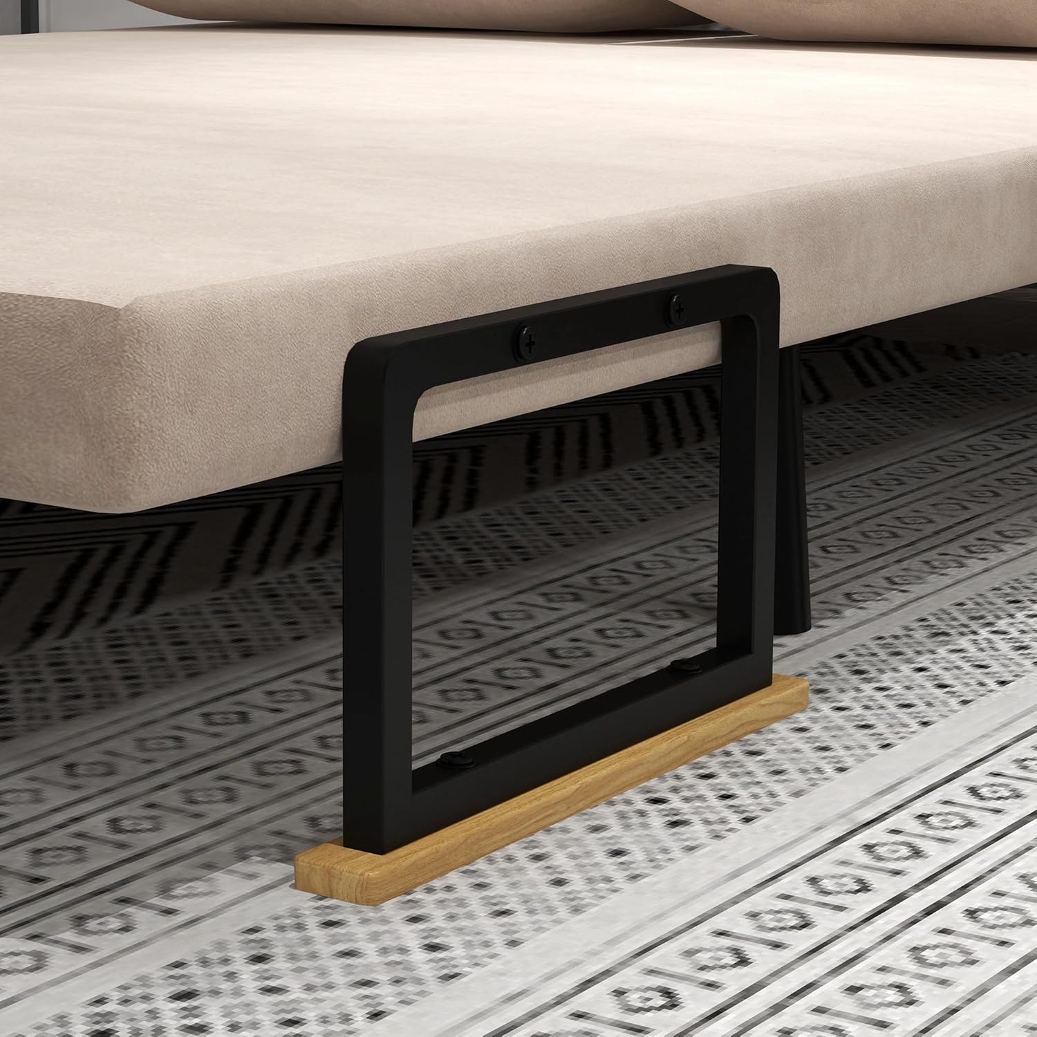 HOMCOM Schlafsofa, 2-Sitzer, Klappsofa, Samtbezug, 5-fach verstellbare Rückenlehne und gepolsterte Kissen, für Büro, Schlafzimmer, Wohnzimmer, 102 x 73 x 81 cm, Beige